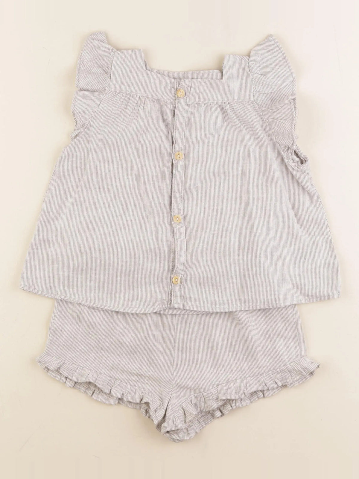 H&M - ensemble beige - 9/12 mois