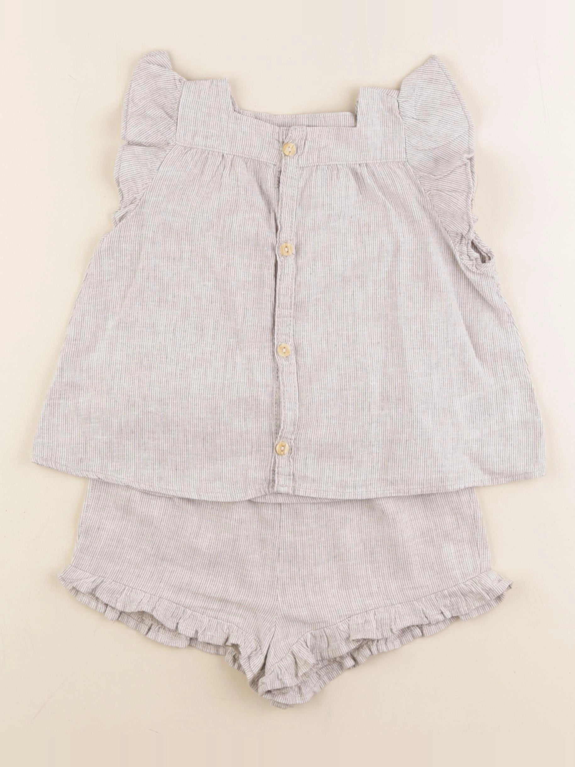 H&M - ensemble beige - 9/12 mois