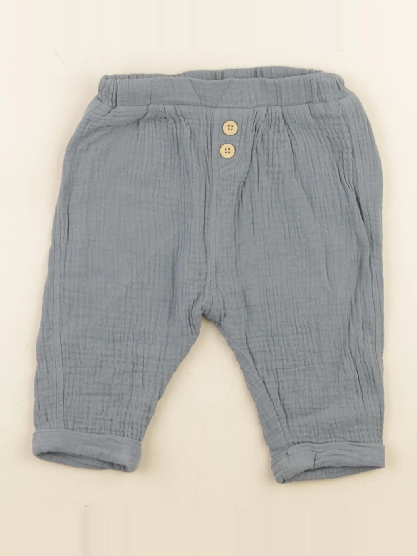 Vertbaudet - pantalon bleu - 9 mois