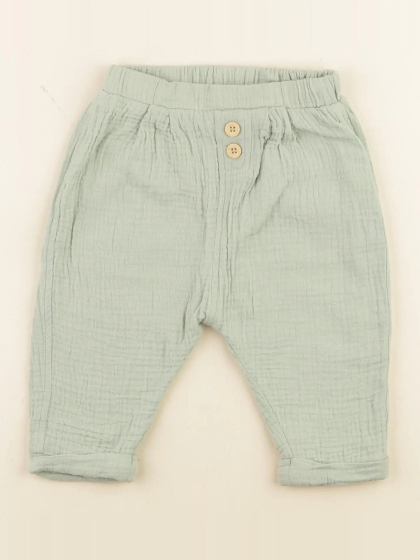 Vertbaudet - pantalon vert - 12 mois