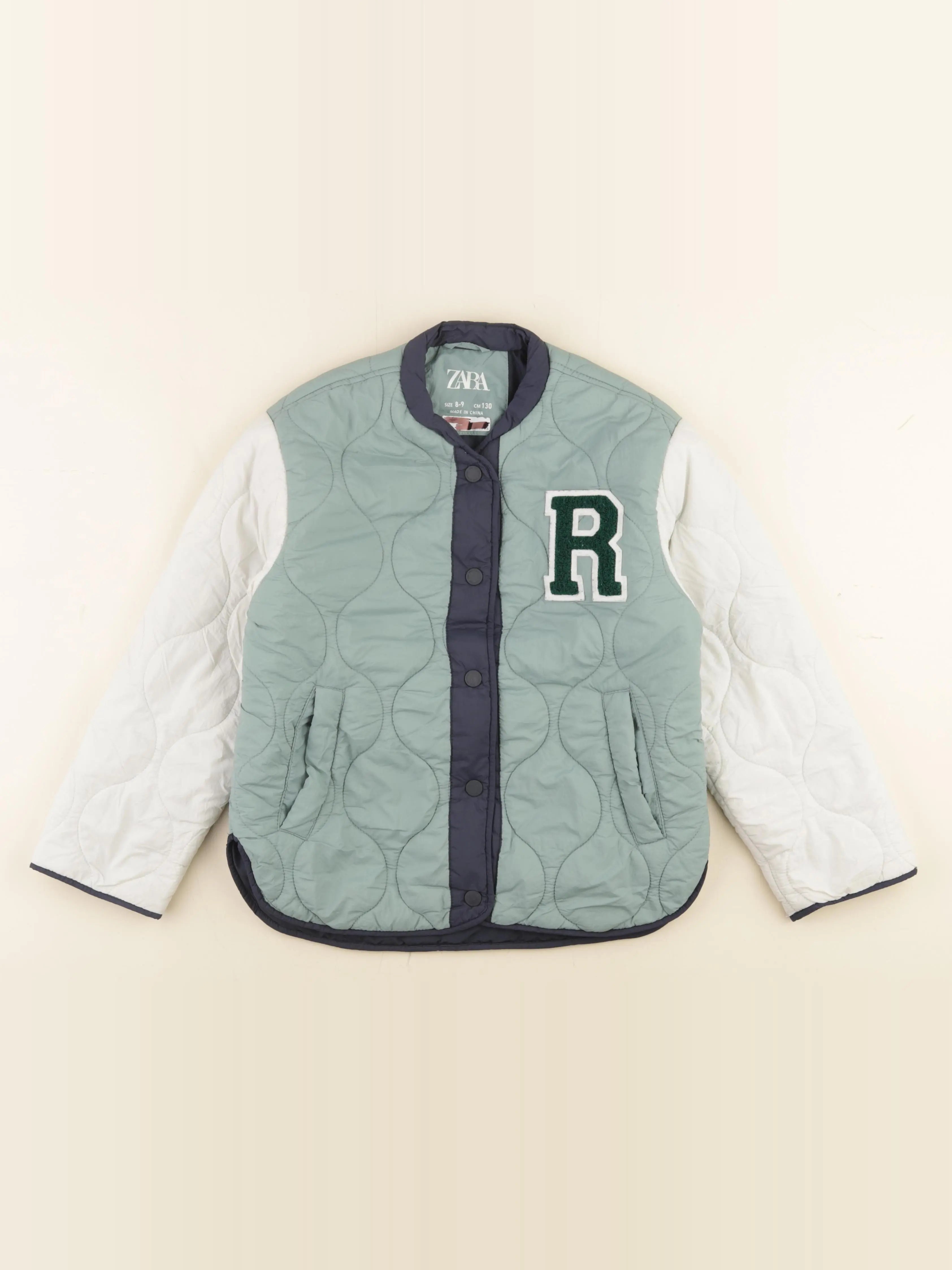 Zara - doudoune vert, beige - 8/9 ans