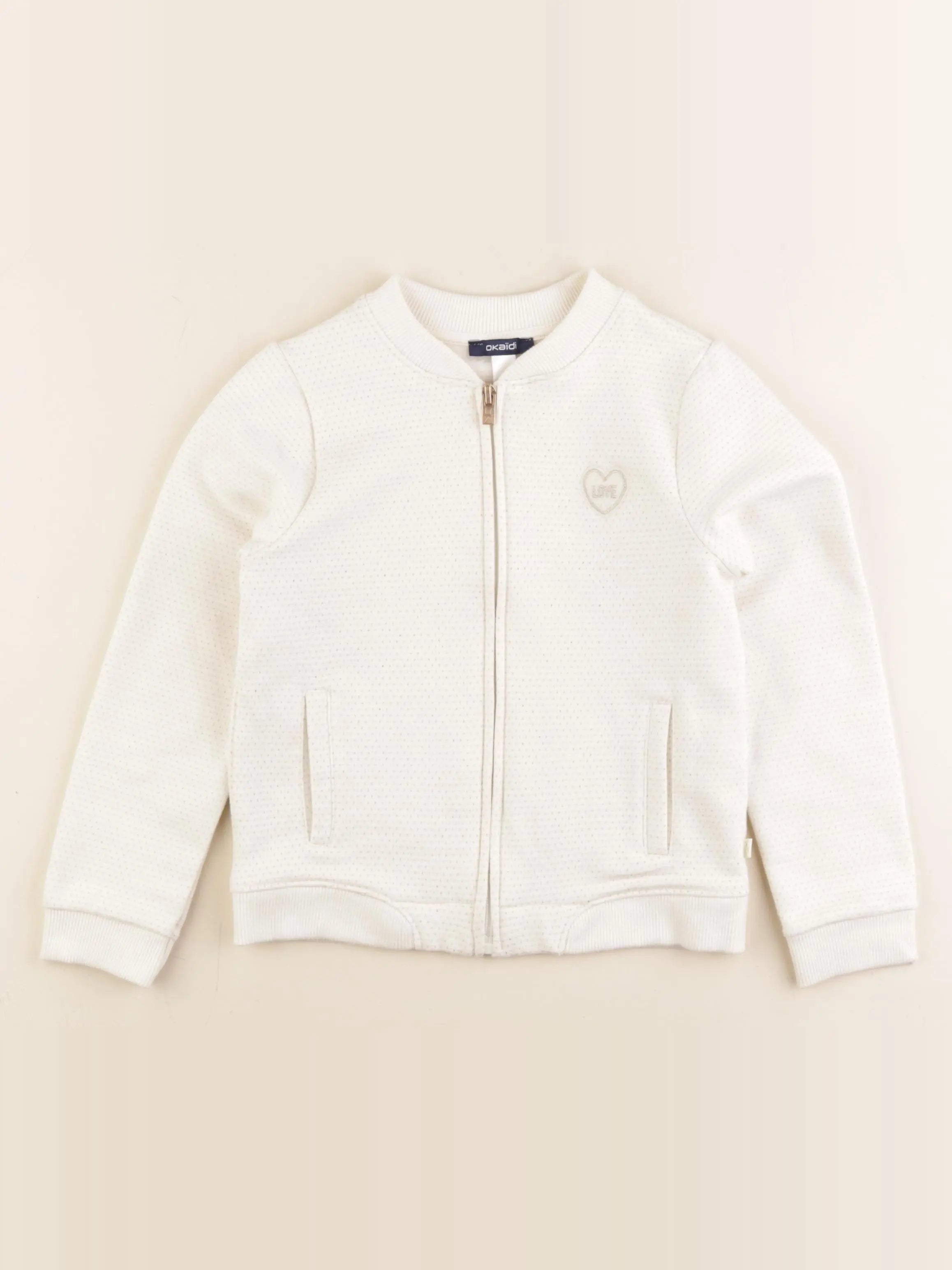 Okaidi - gilet blanc - 6 ans