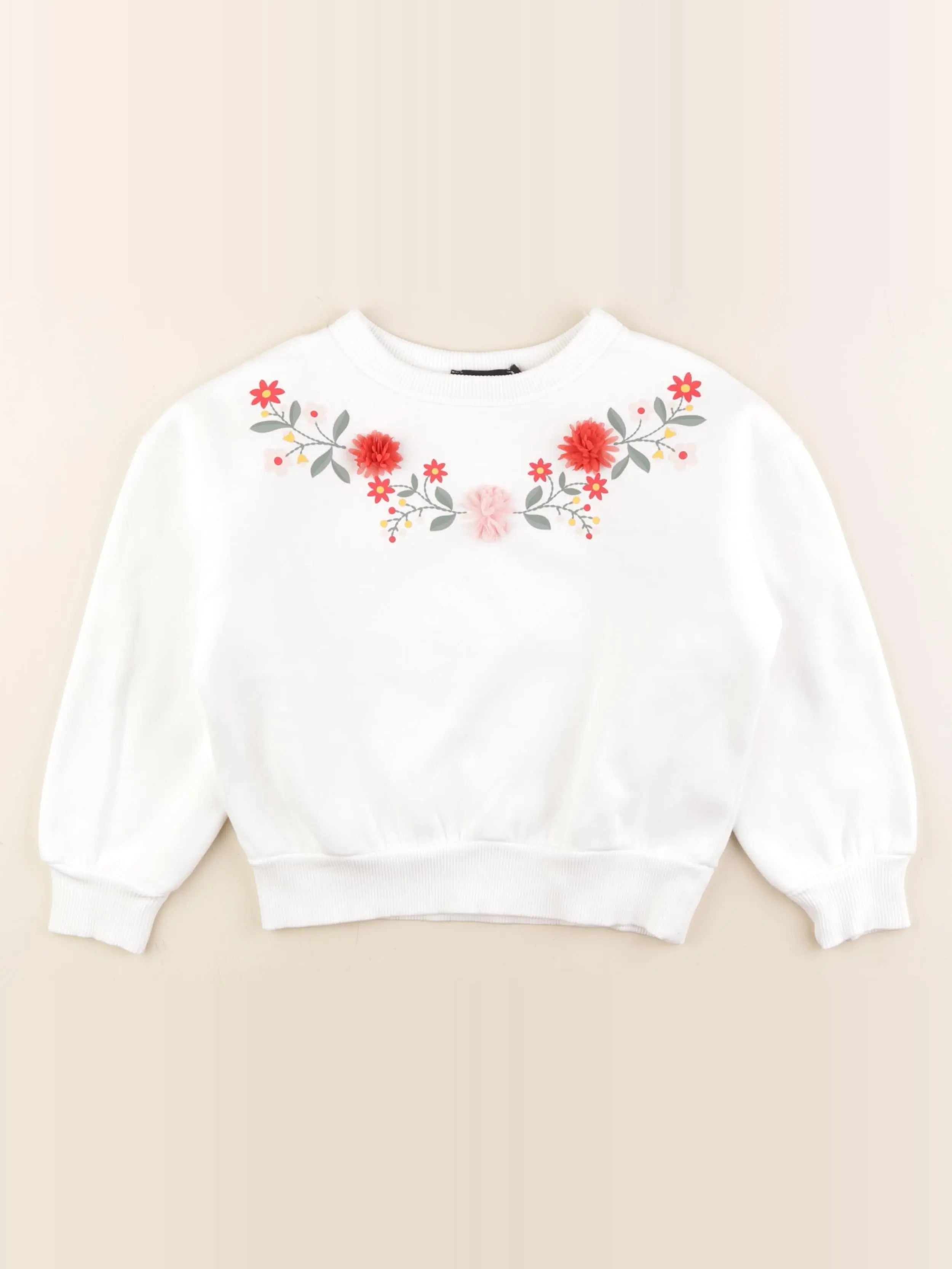 Monoprix - sweat blanc - 8 ans