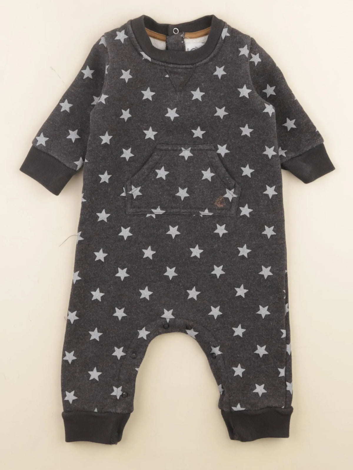 Petit Bateau - combinaison doublé gris - 6 mois