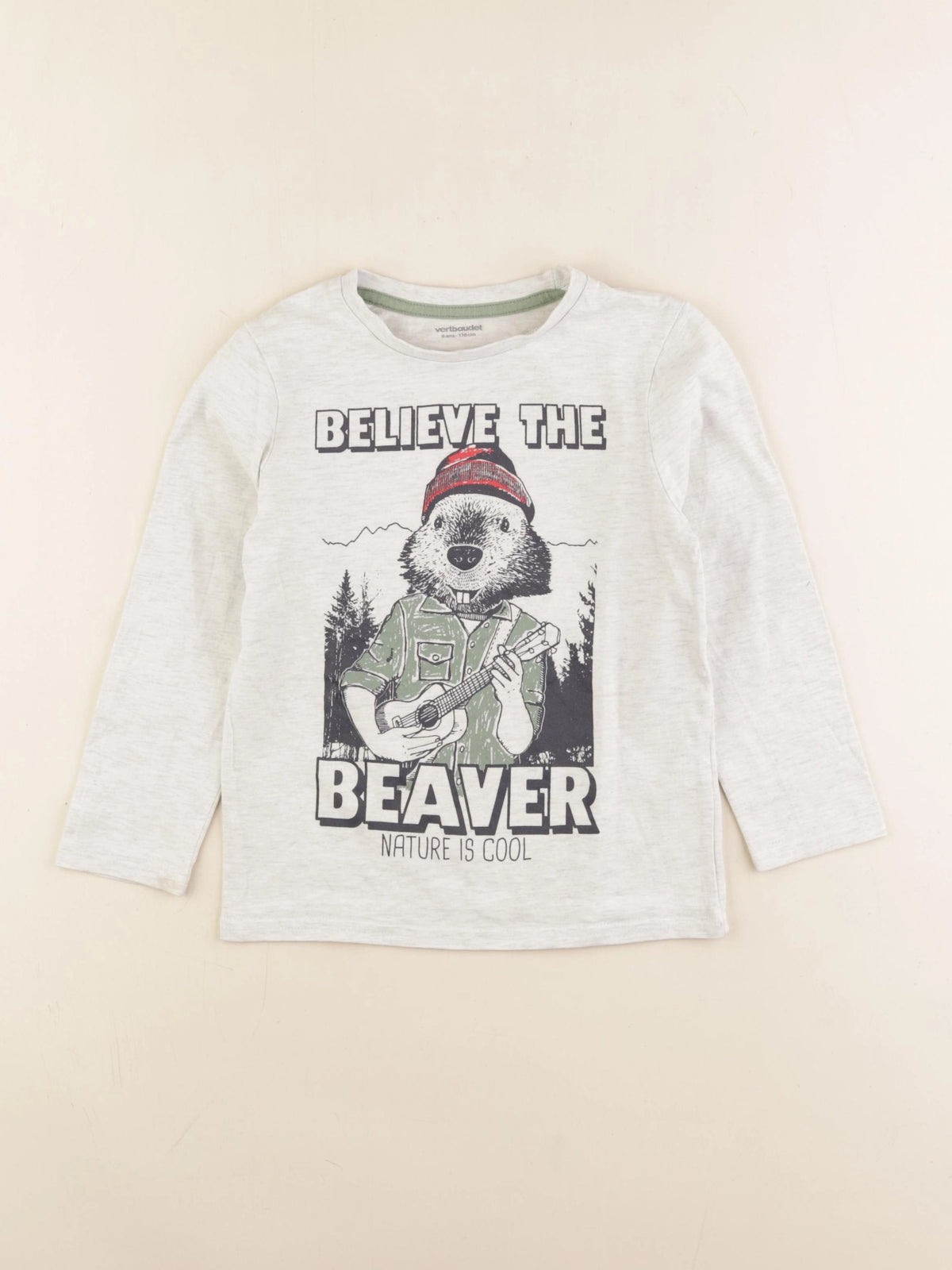 Vertbaudet - tee-shirt gris - 6 ans