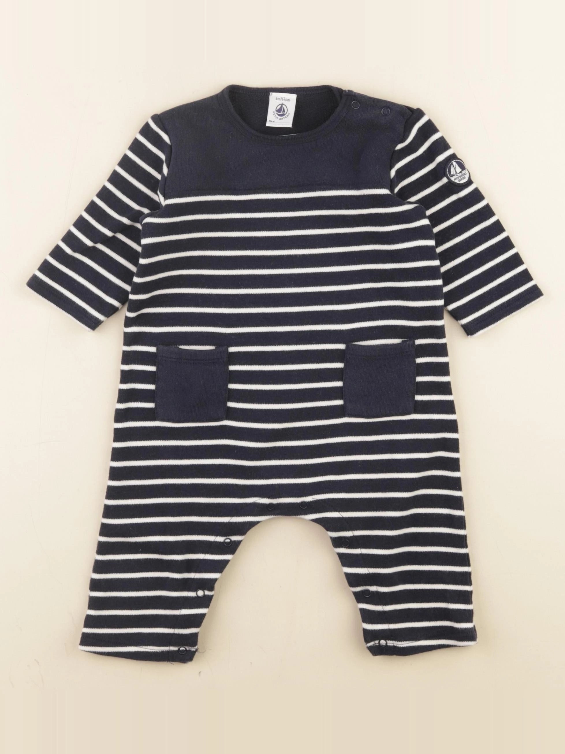 Petit Bateau - combinaison bleu - 6 mois