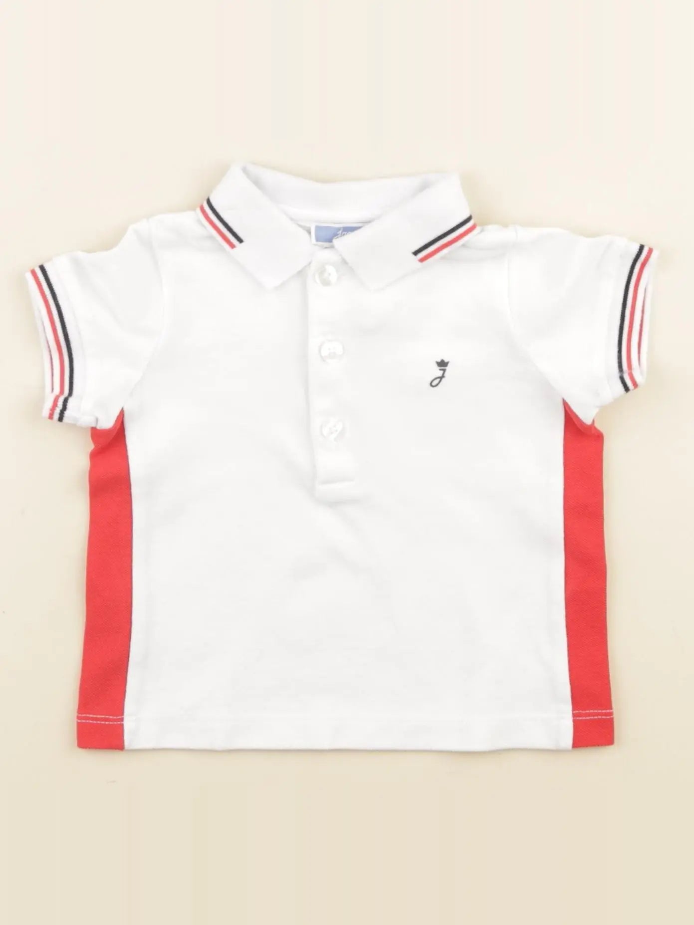 Petit Bateau - polo blanc - 6 mois