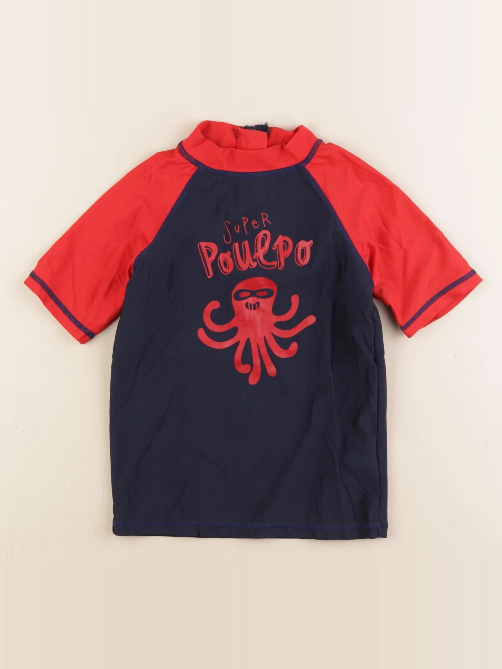 Vertbaudet - tee-shirt de bain rouge, bleu - 6 mois