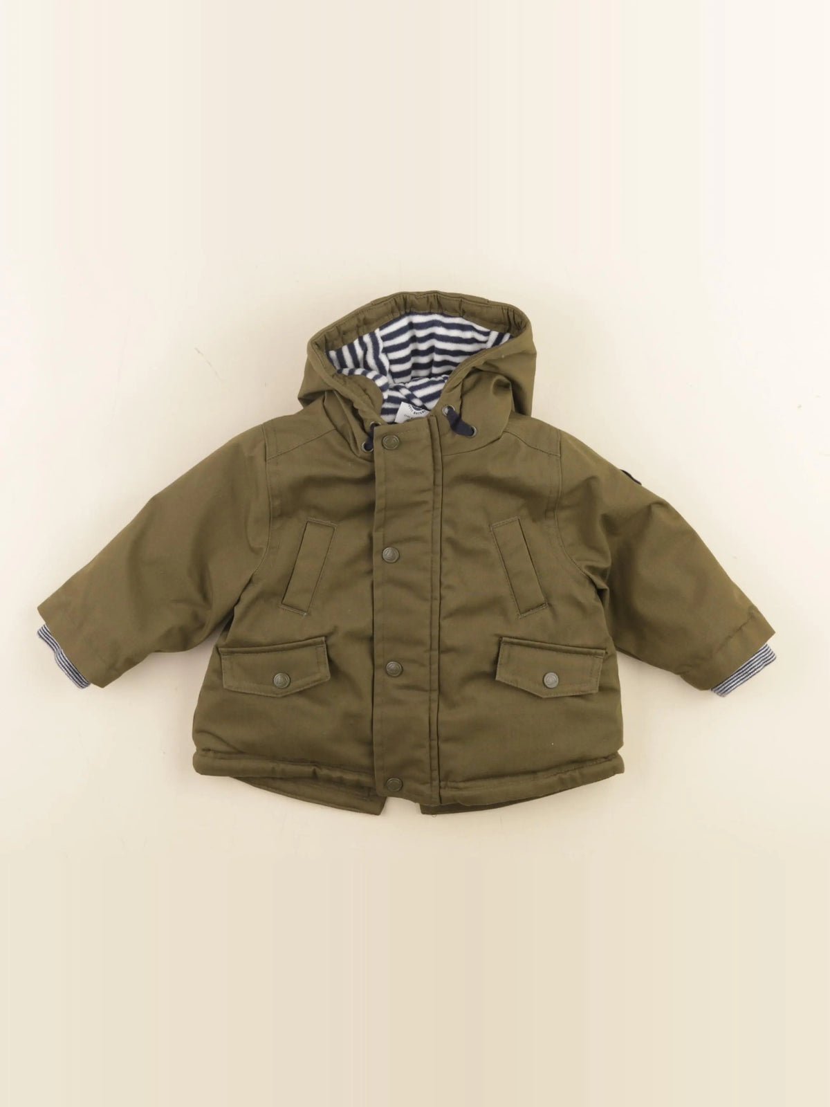 Petit Bateau - parka vert - 6 mois