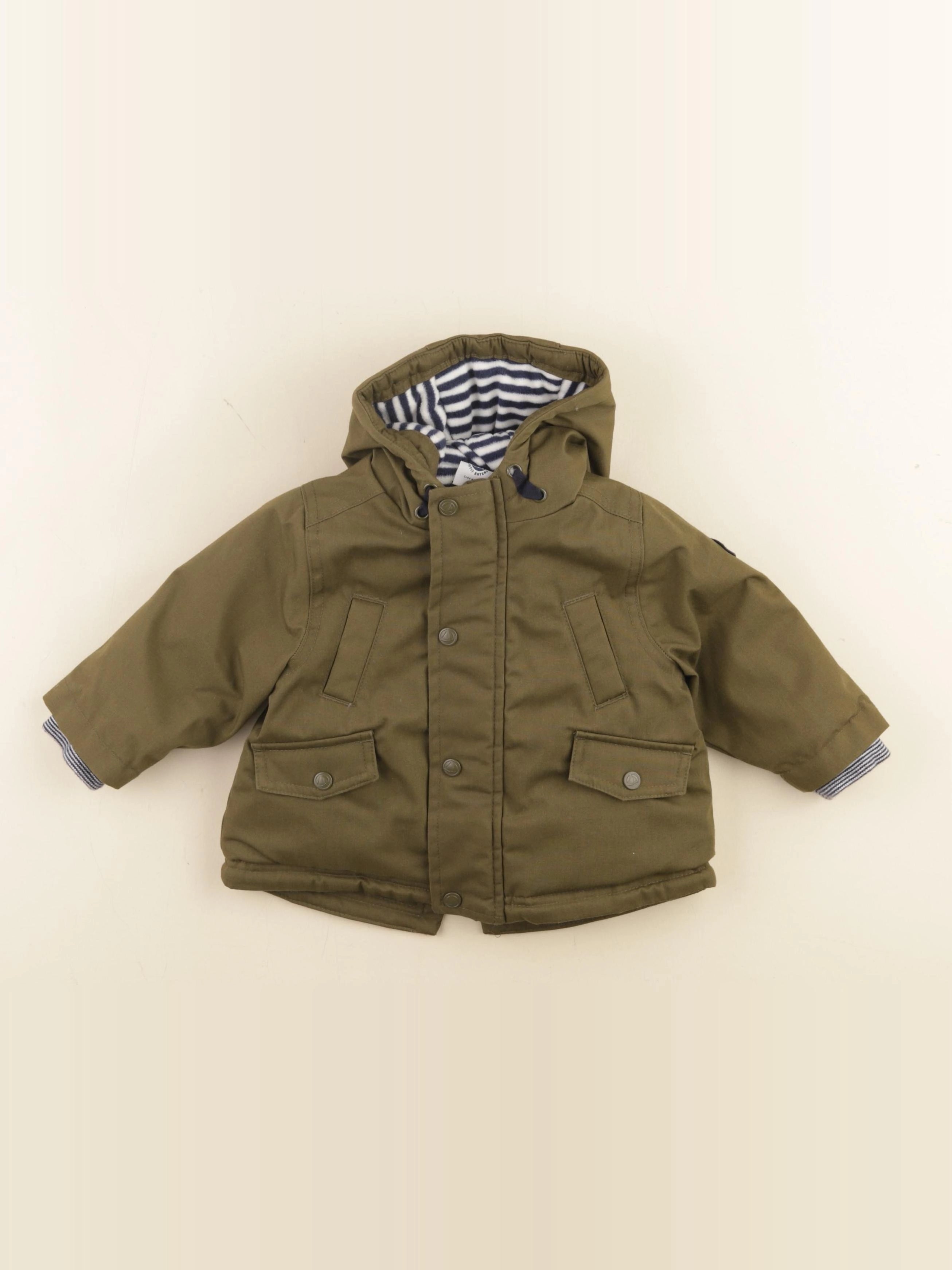 Petit Bateau - parka vert - 6 mois