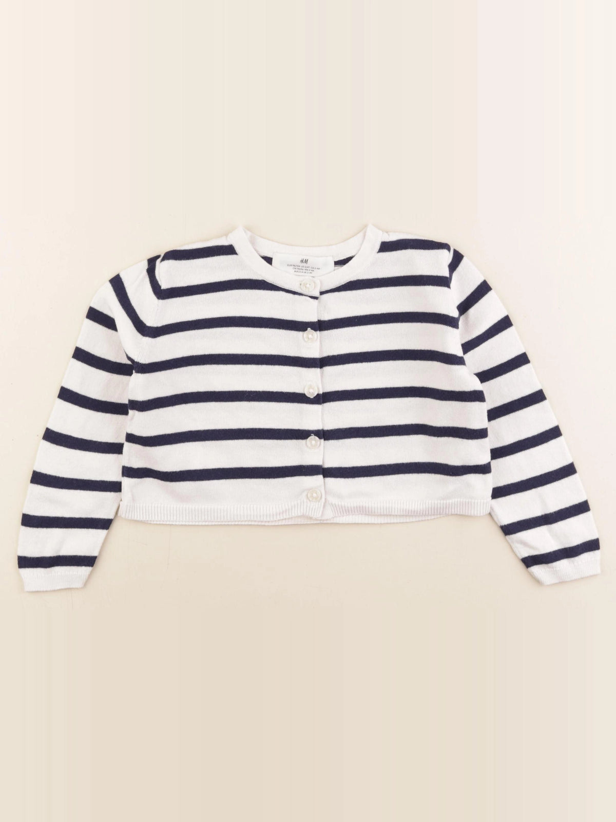 H&M - gilet beige, bleu - 2/4 ans