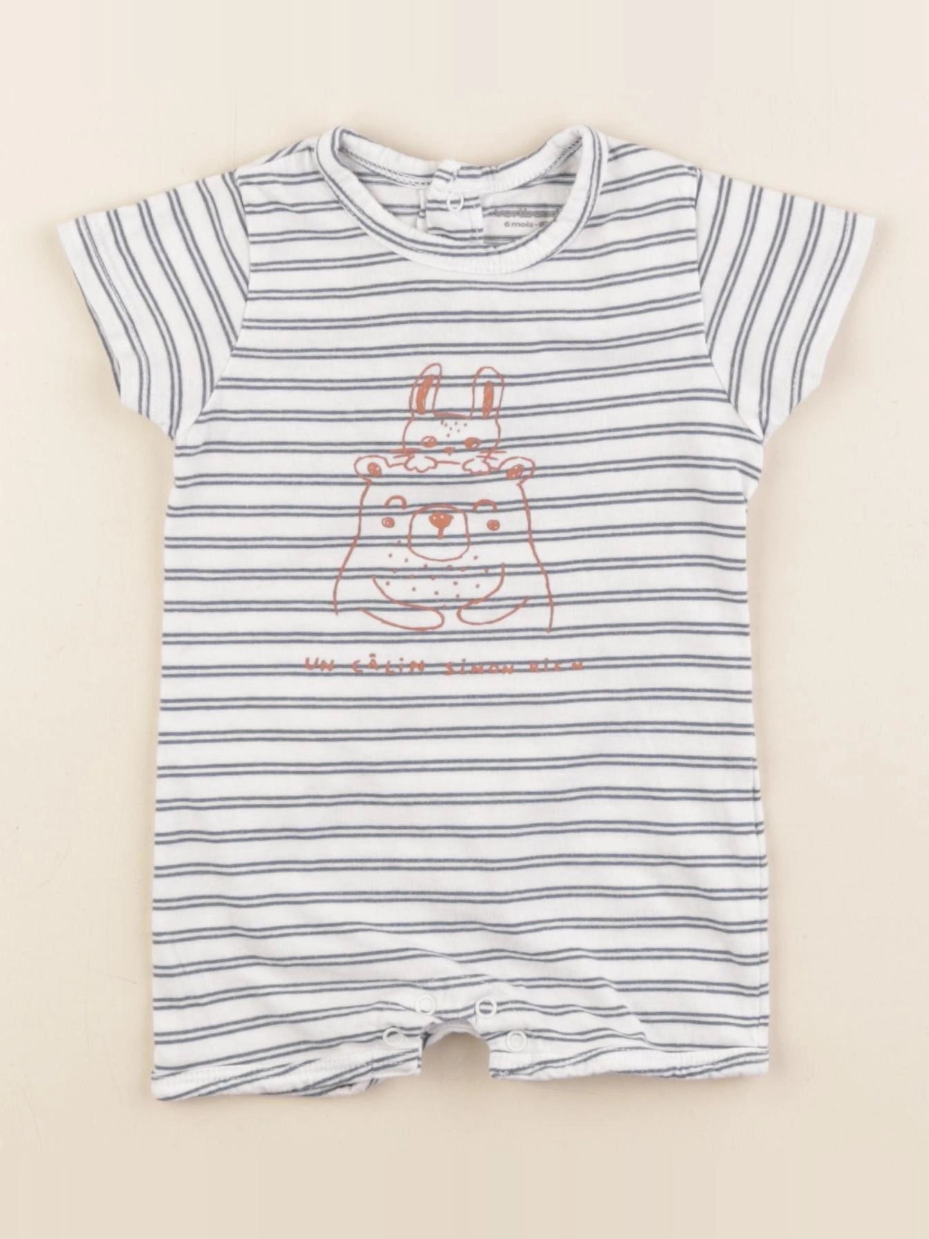 Vertbaudet - pyjama coton bleu - 6 mois