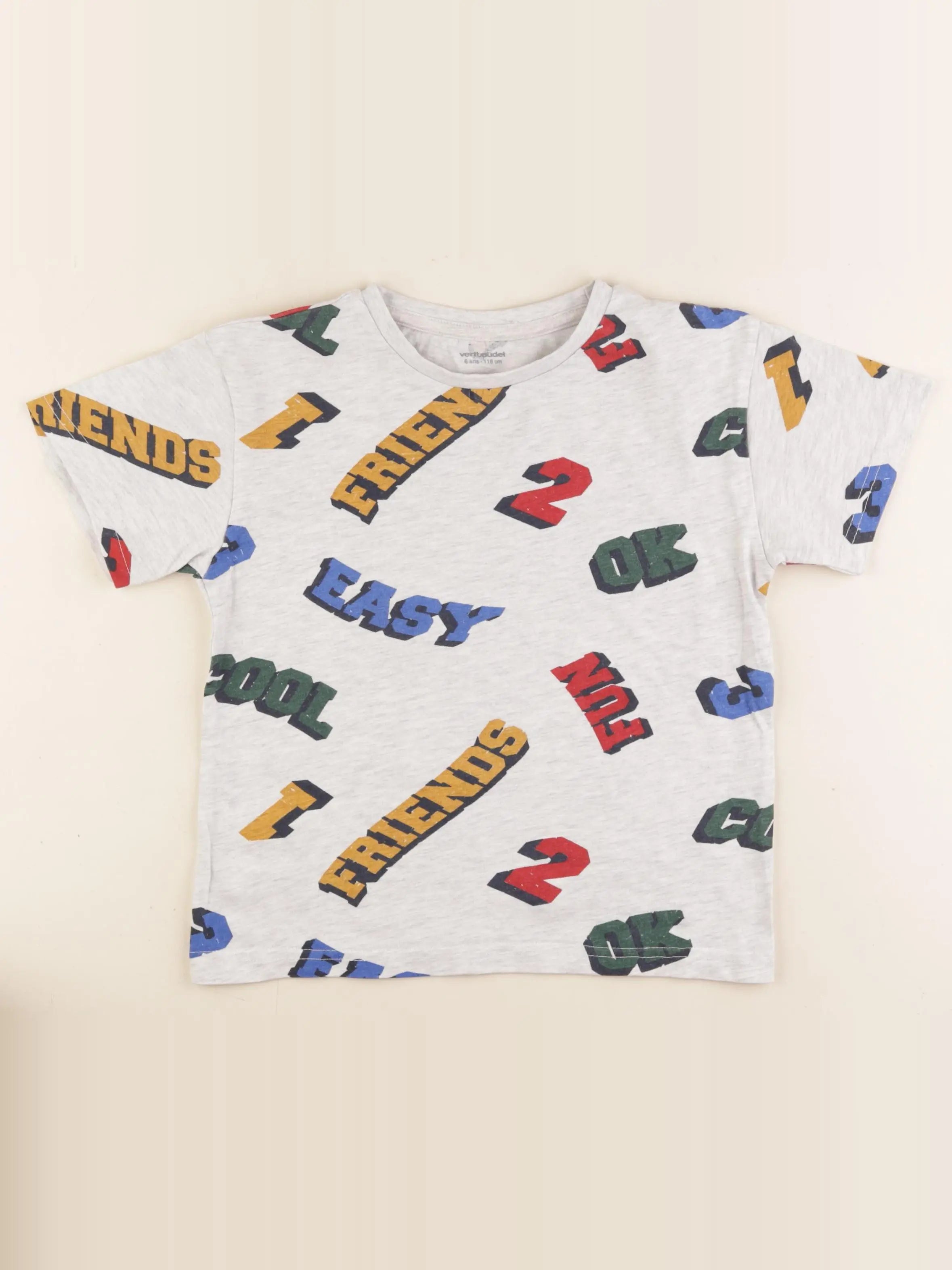 Vertbaudet - tee-shirt gris - 6 ans