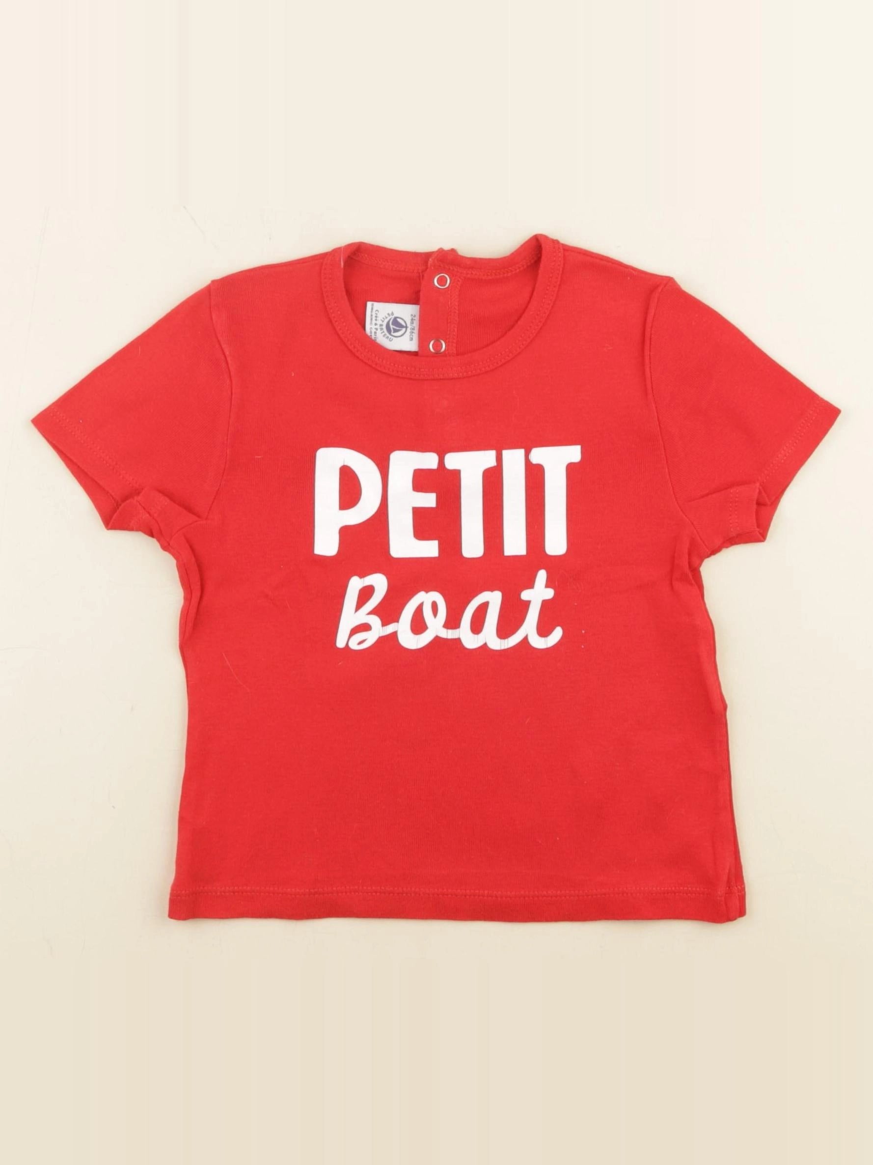 Petit Bateau - tee-shirt rouge - 24 mois