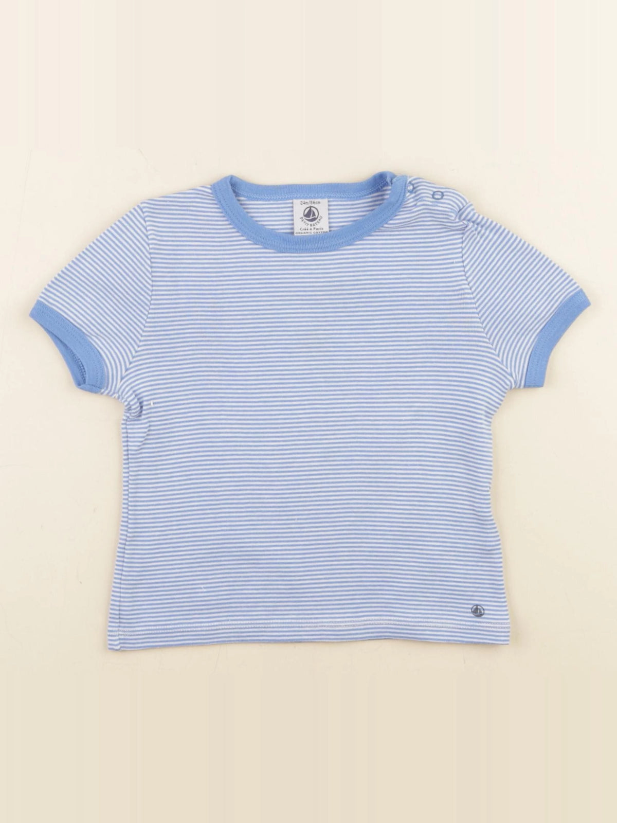 Petit Bateau - tee-shirt bleu - 24 mois