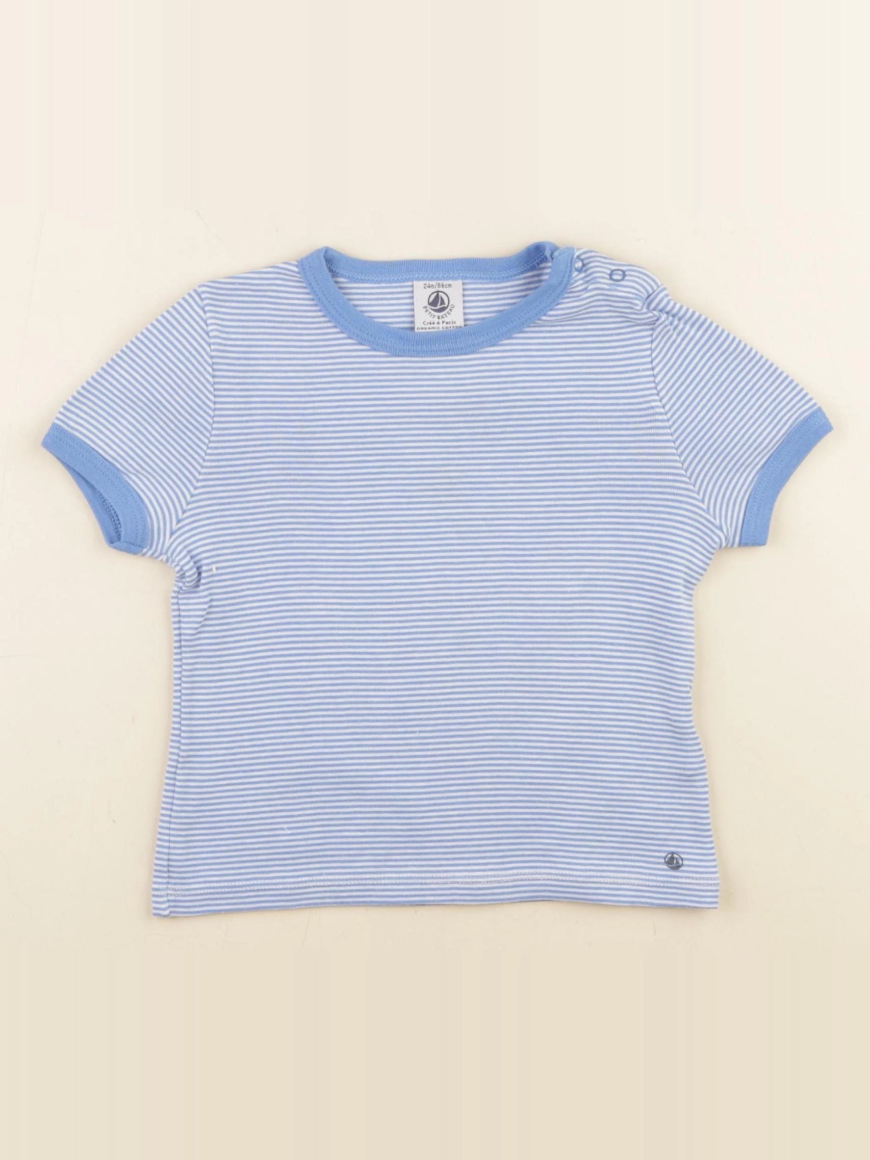Petit Bateau - tee-shirt bleu - 24 mois