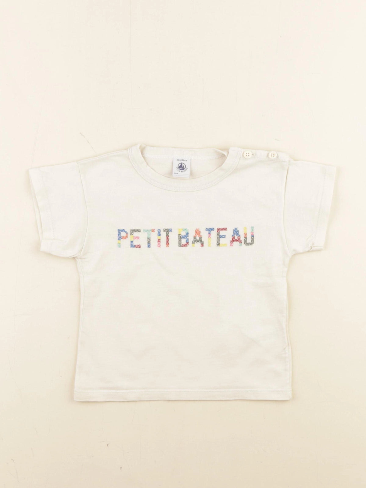 Petit Bateau - tee-shirt beige - 24 mois