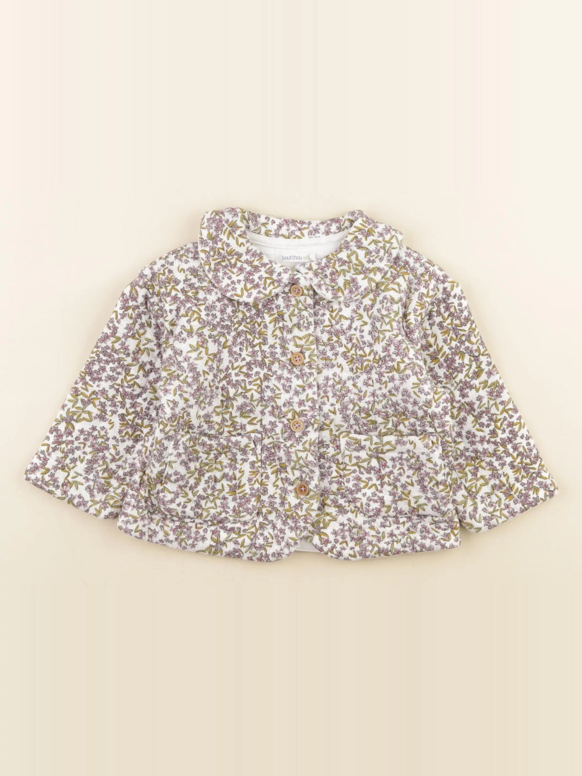 Boutchou - veste blanc, violet - 12 mois