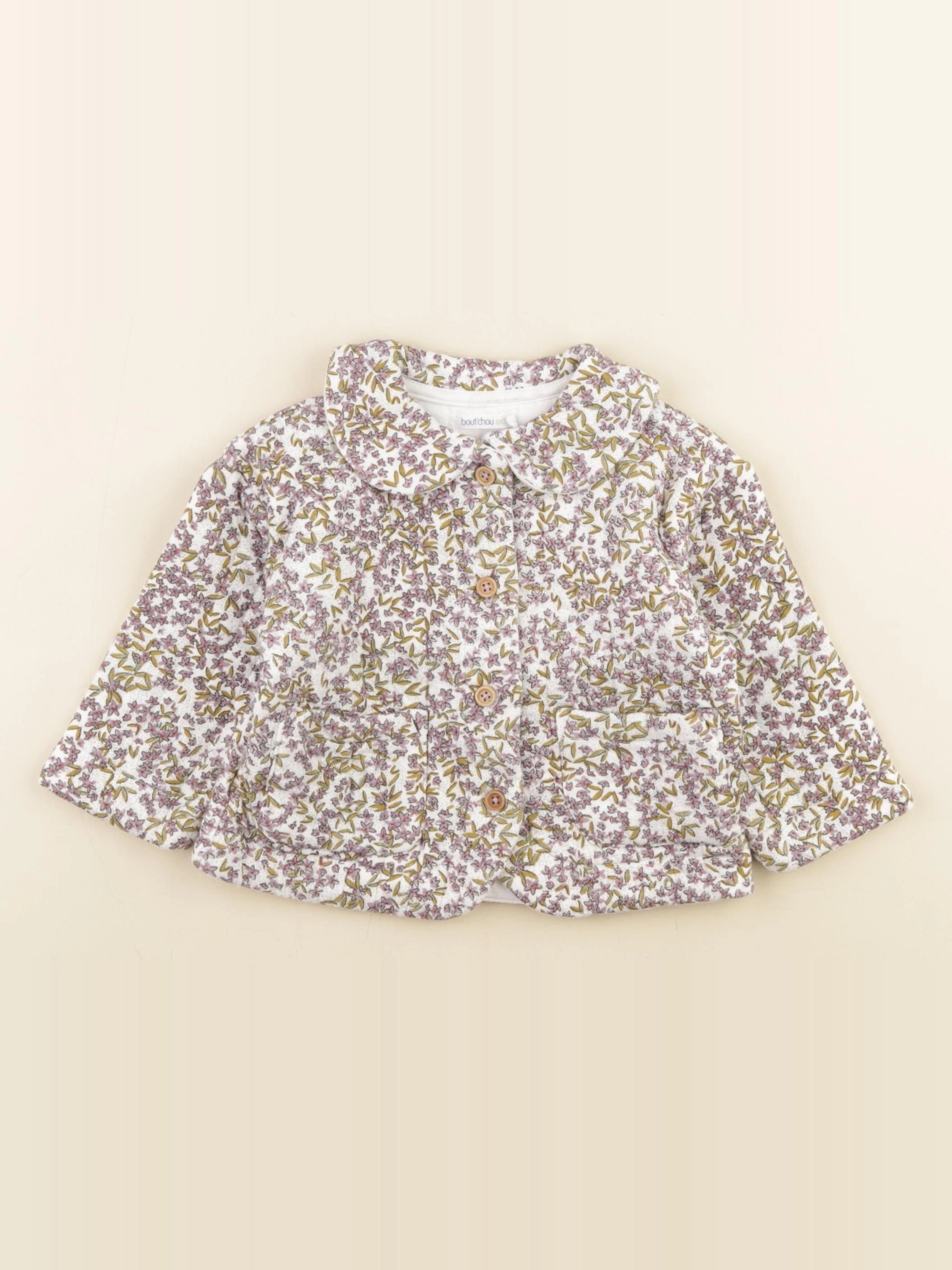 Boutchou - veste blanc, violet - 12 mois