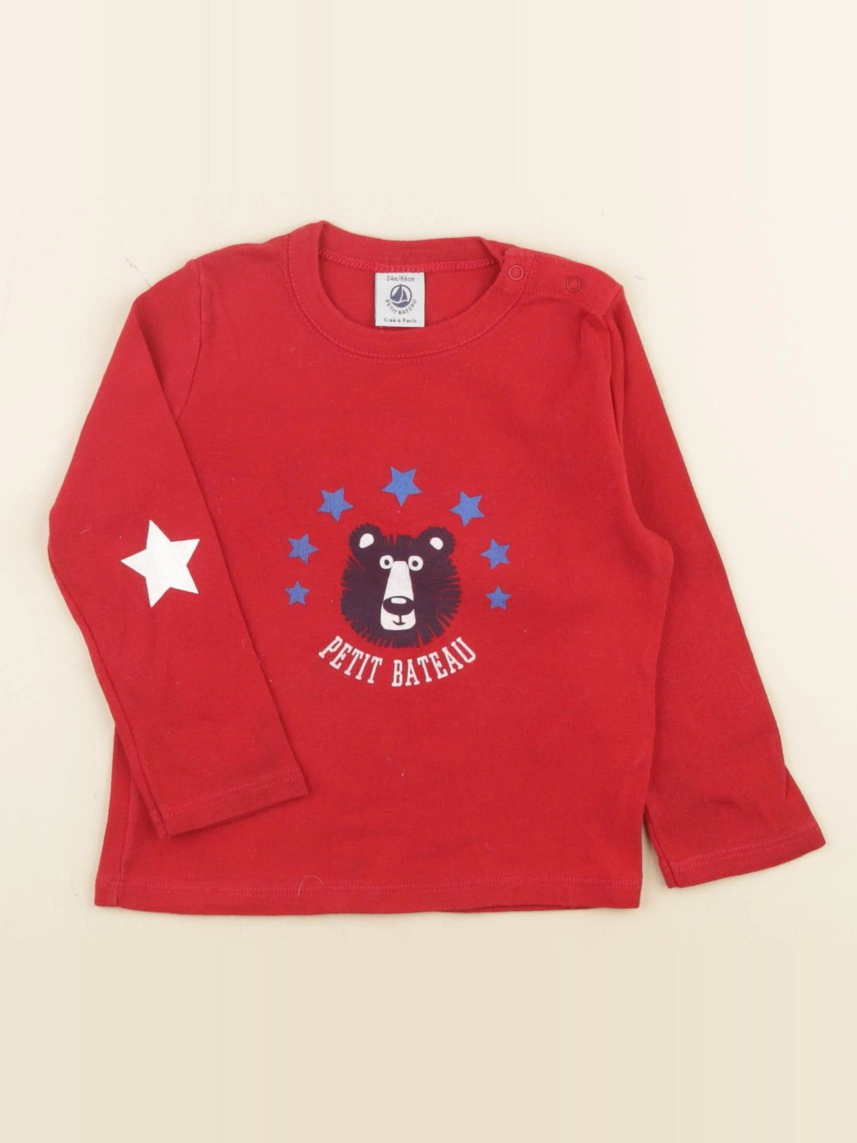 Petit Bateau - tee-shirt rouge - 24 mois