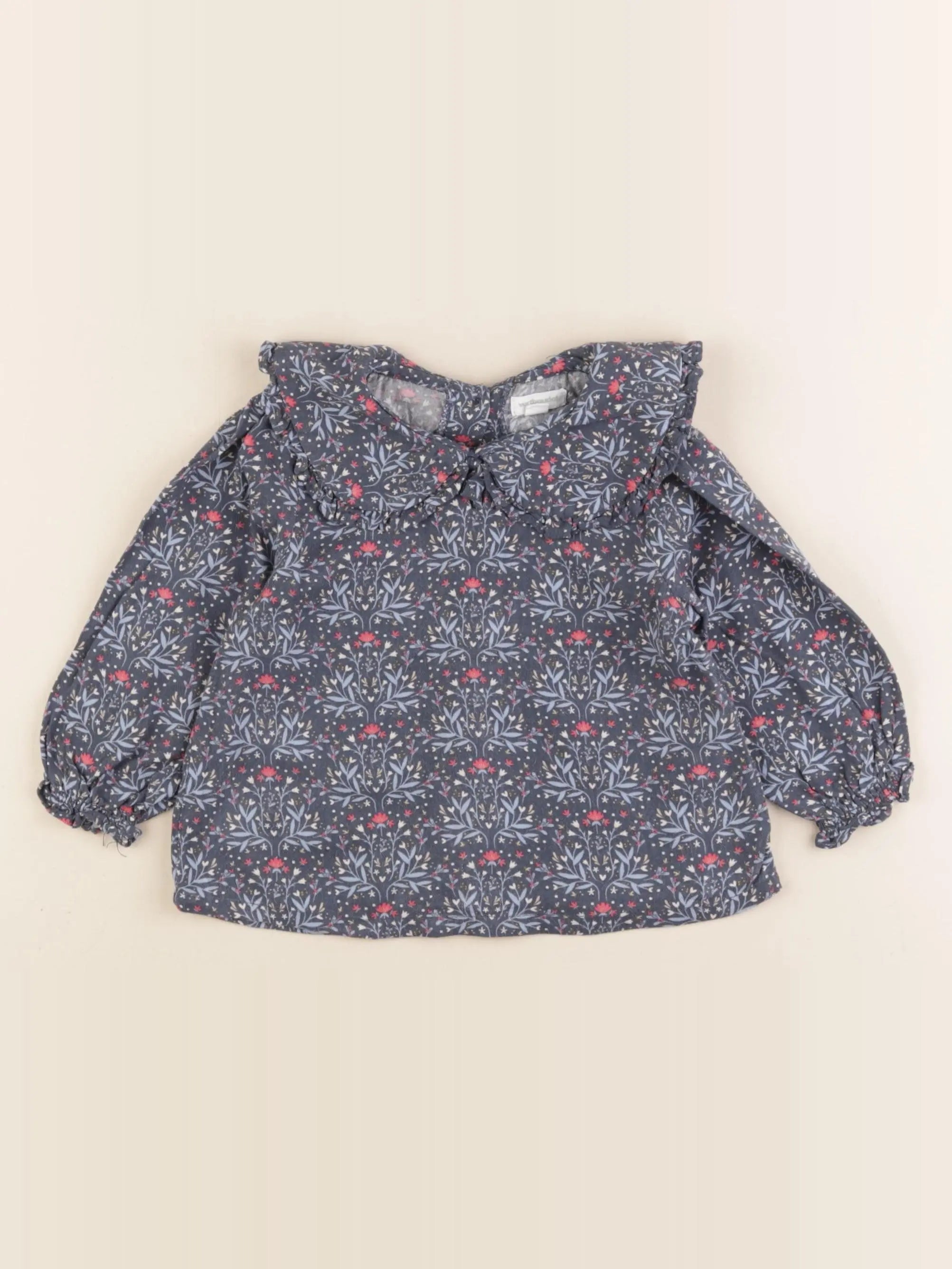 Vertbaudet - blouse bleu - 12 mois