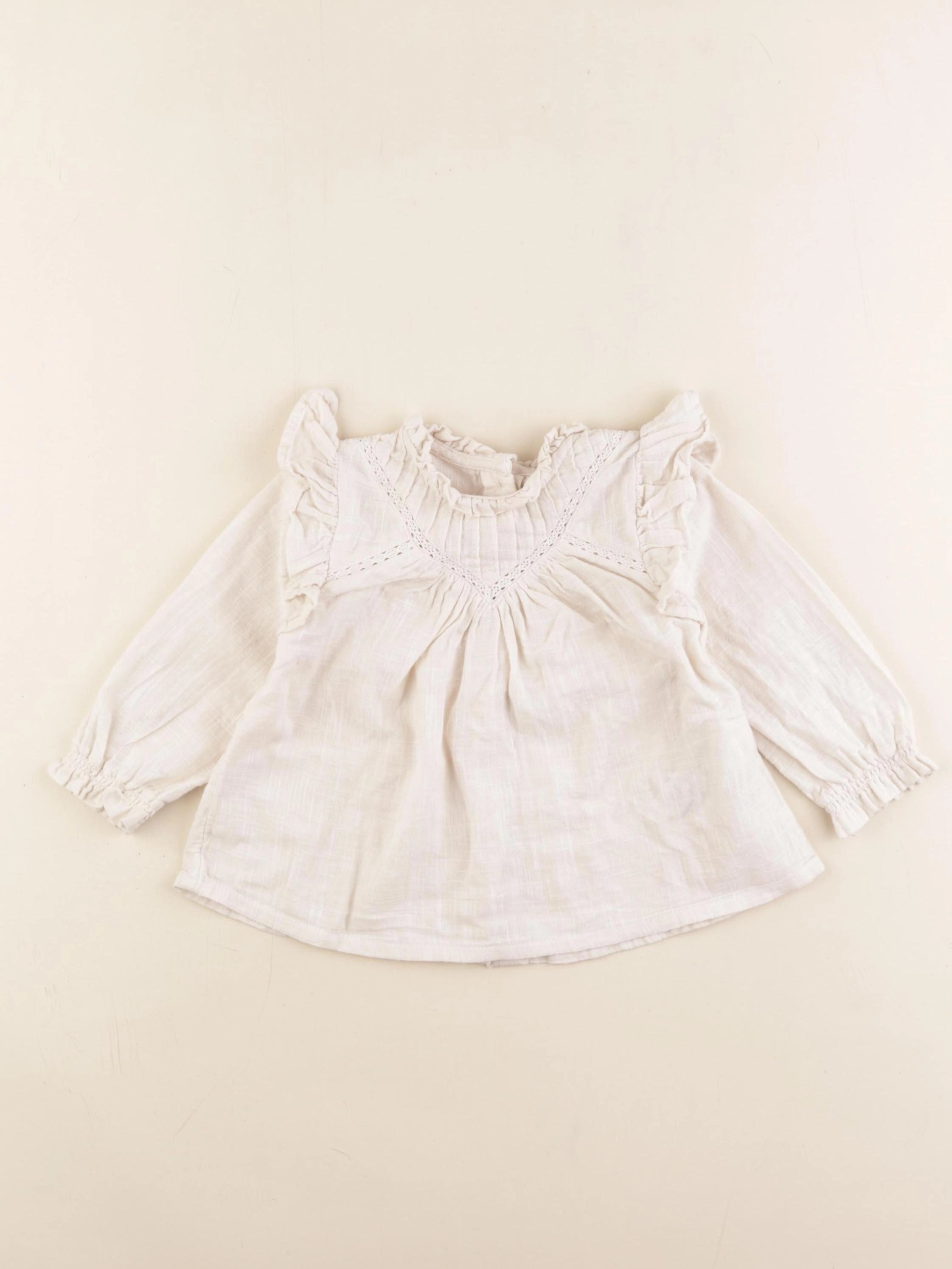 Vertbaudet - blouse beige - 12 mois