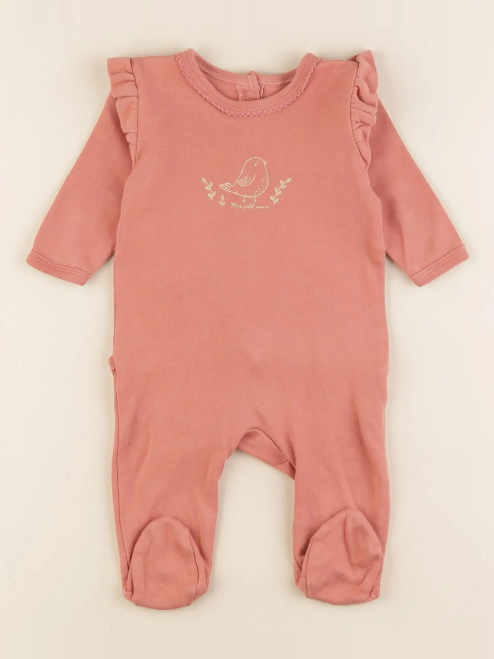 Vertbaudet - pyjama coton rose - 3 mois