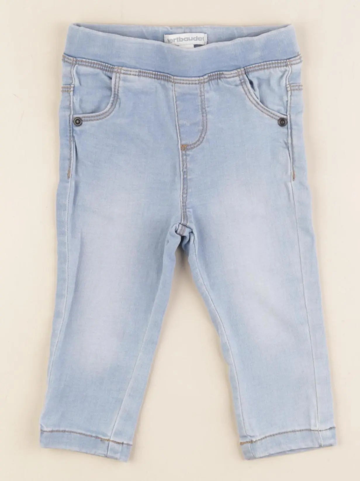 Vertbaudet - jegging bleu - 9 mois