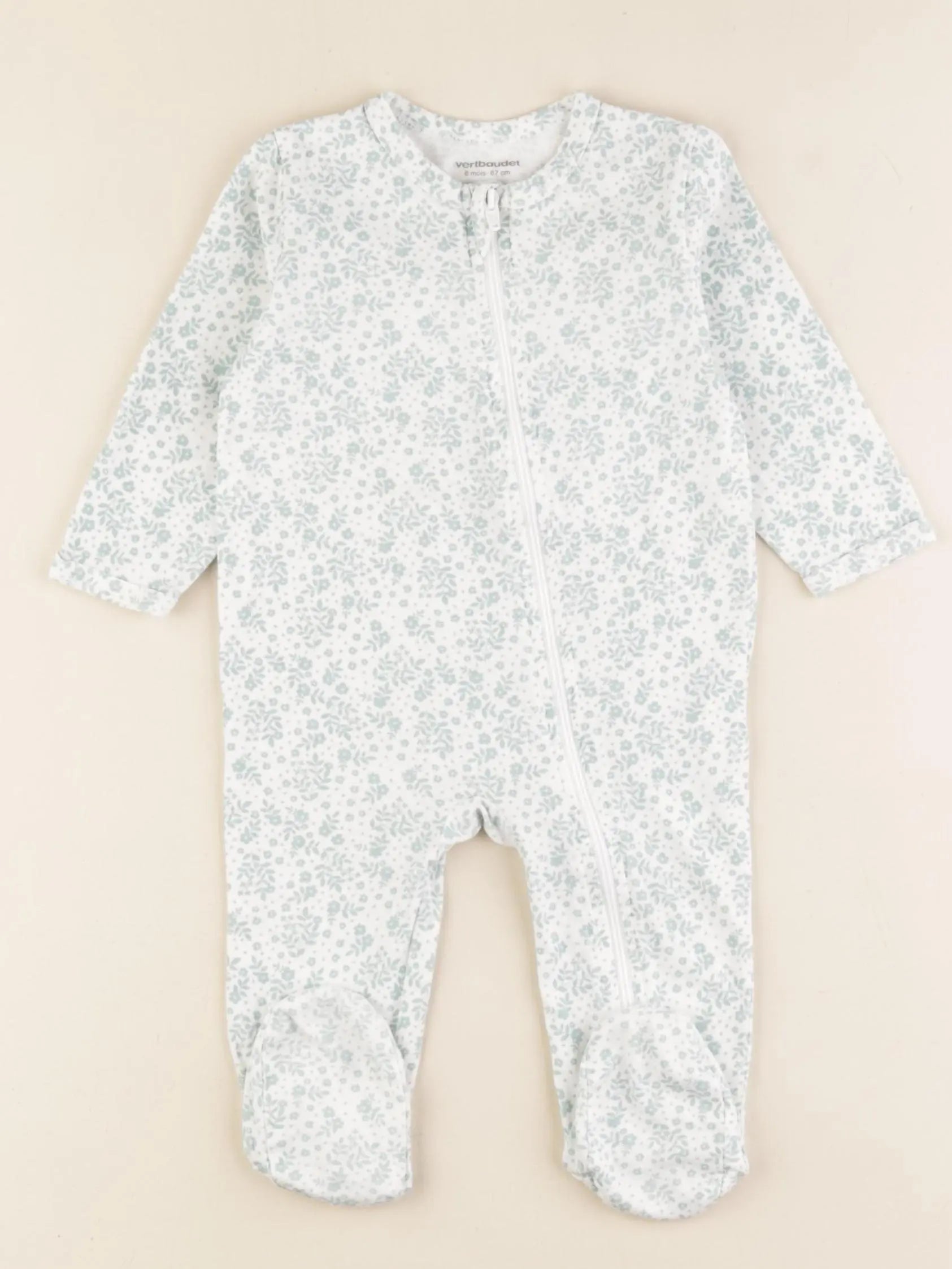 Vertbaudet - pyjama coton blanc - 6 mois
