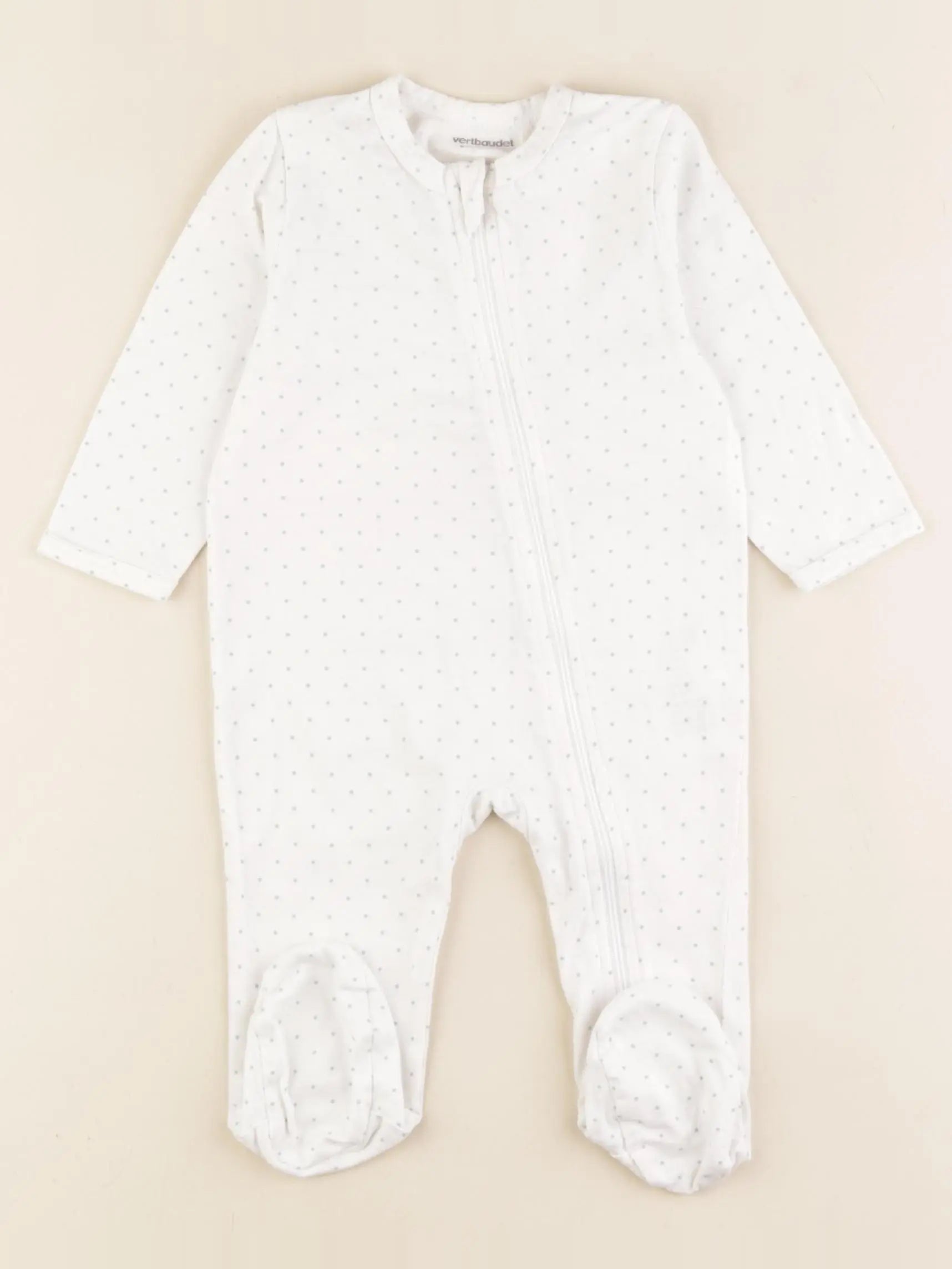 Vertbaudet - pyjama coton blanc - 6 mois
