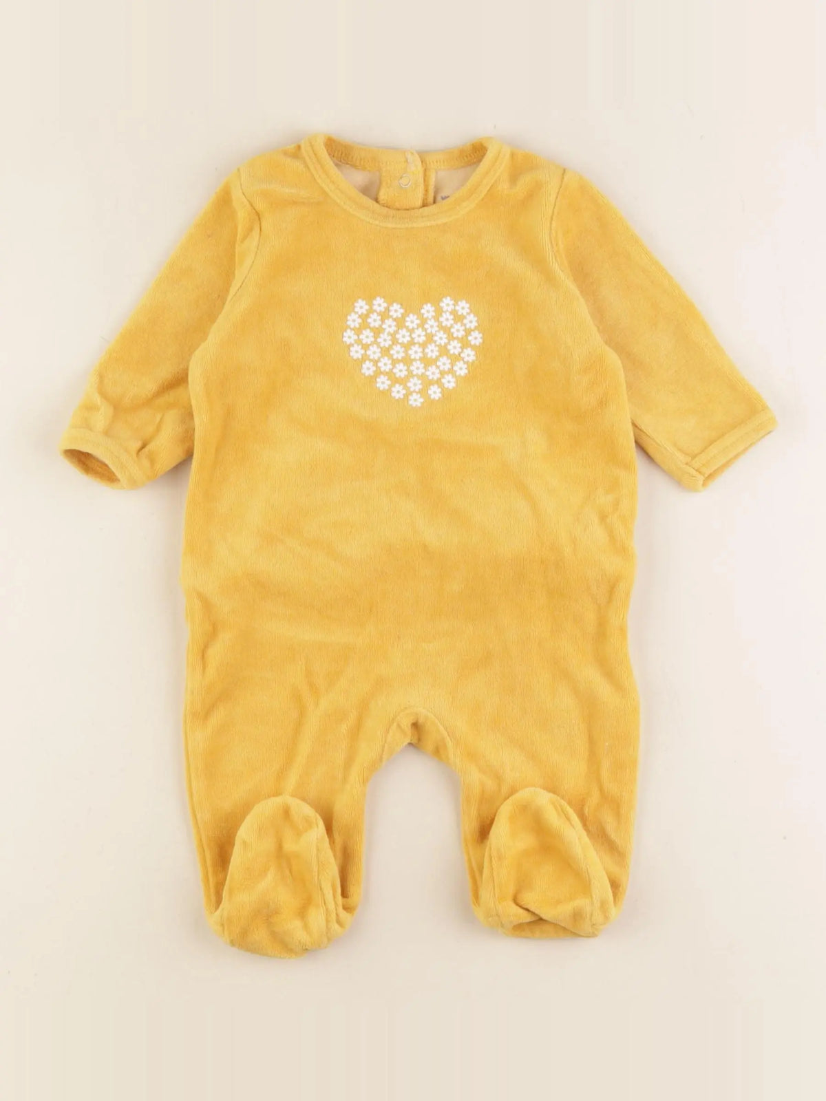 Vertbaudet - pyjama velours jaune - 3 mois