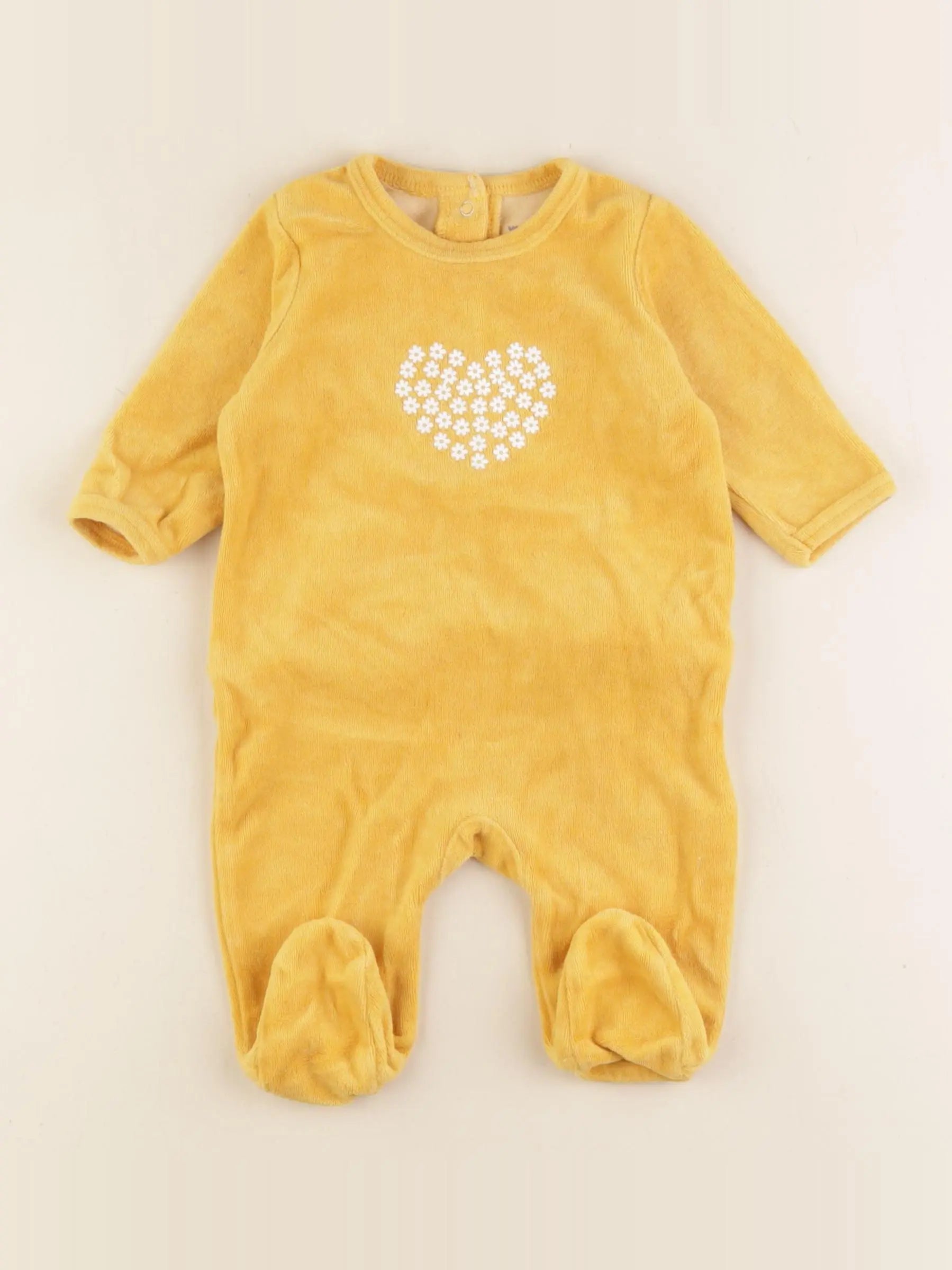 Vertbaudet - pyjama velours jaune - 3 mois