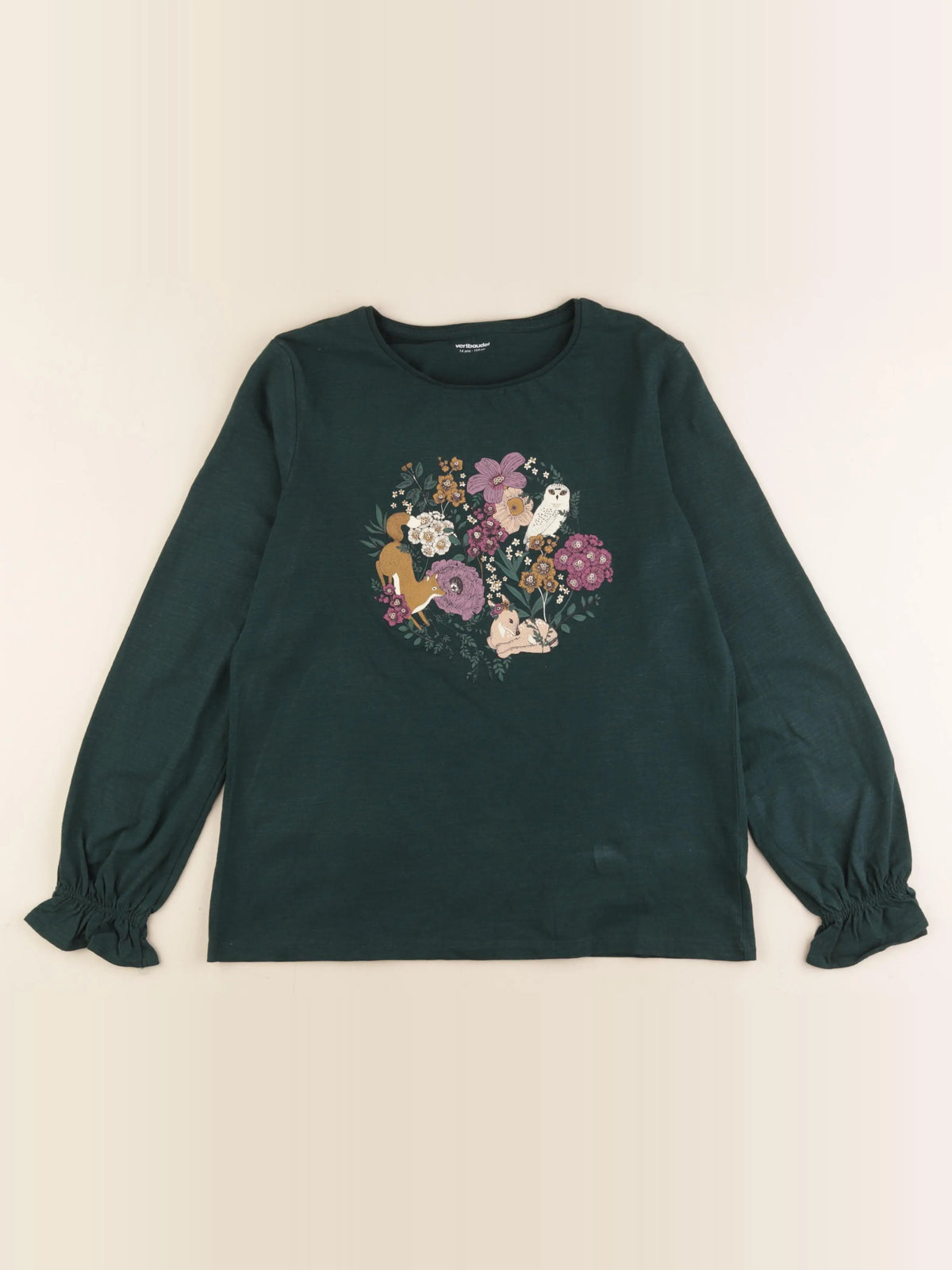 Vertbaudet - tee-shirt vert - 14 ans