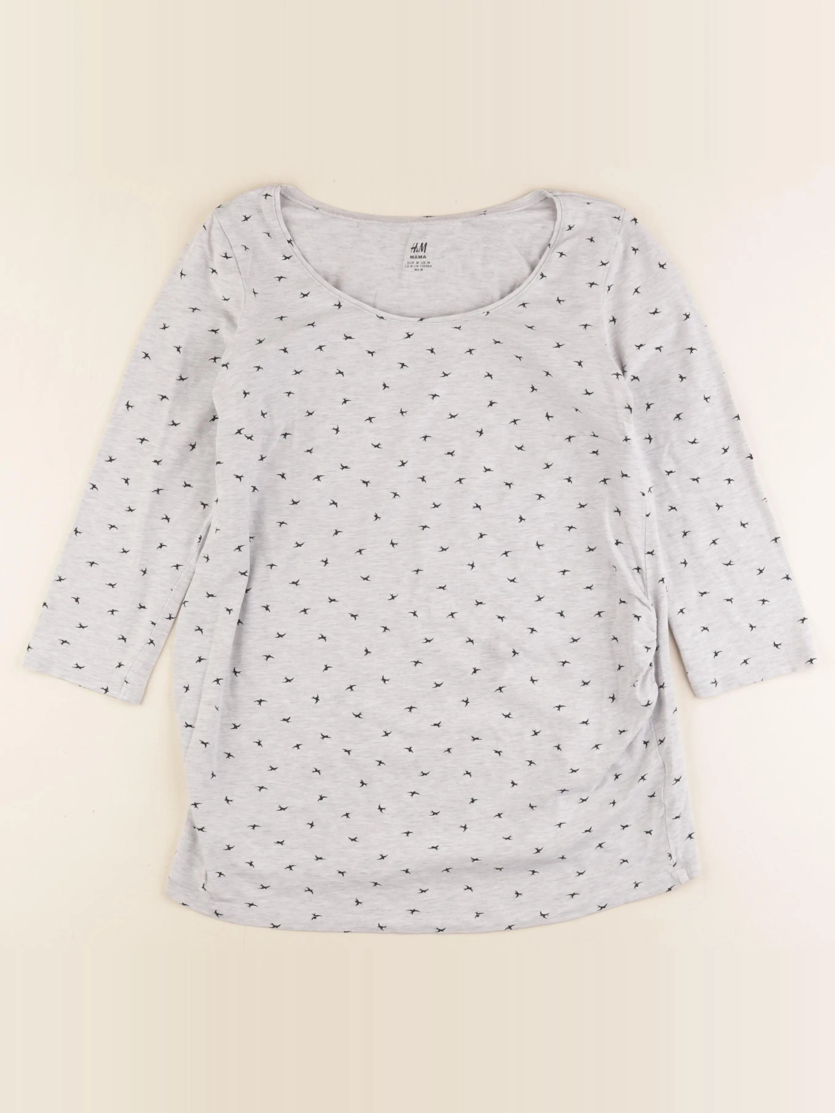 H&M - tee-shirt grossesse gris - 40 à 42