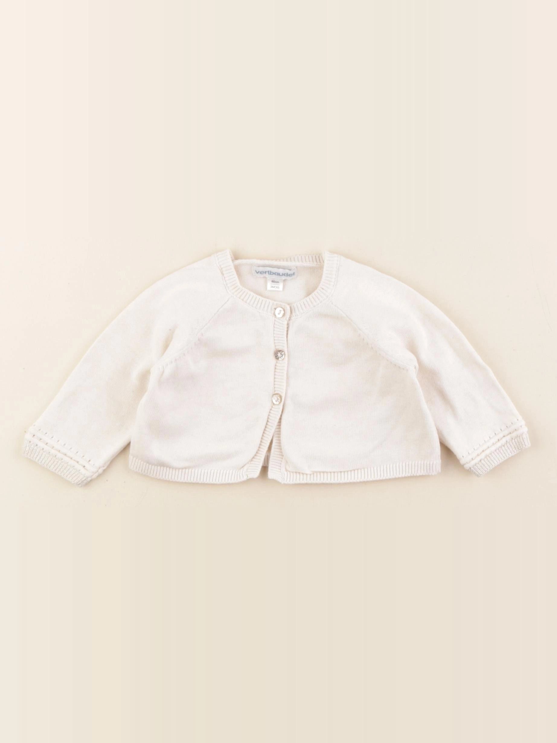 Vertbaudet - gilet blanc - 3 mois