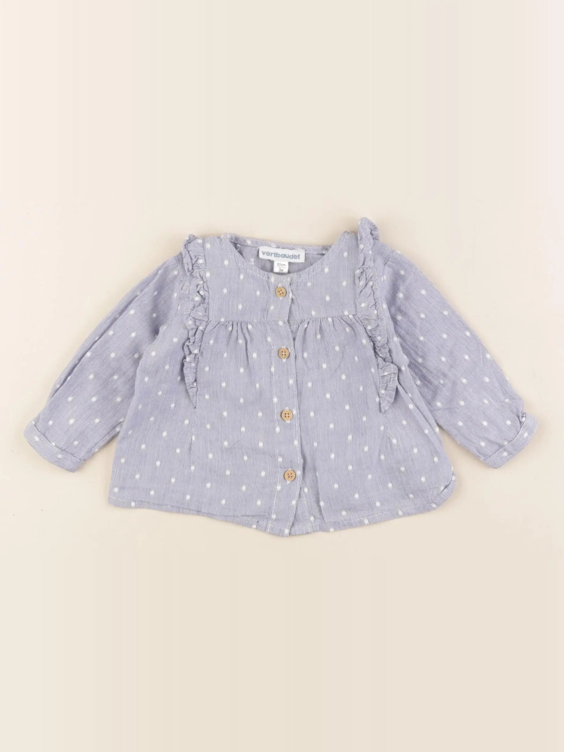 Boutchou - blouse bleu - 3 mois