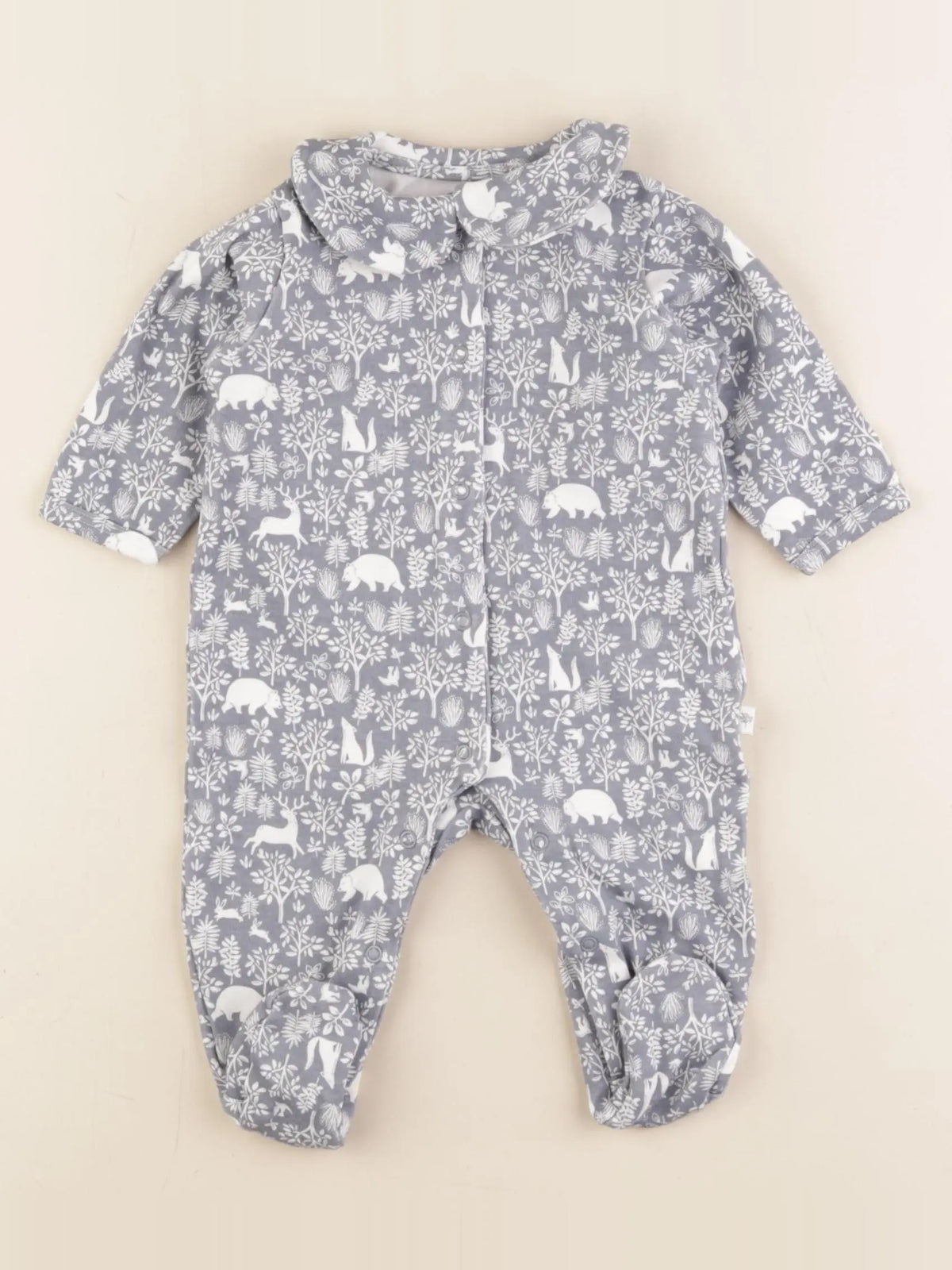 Vertbaudet - pyjama coton bleu, blanc - 3 mois