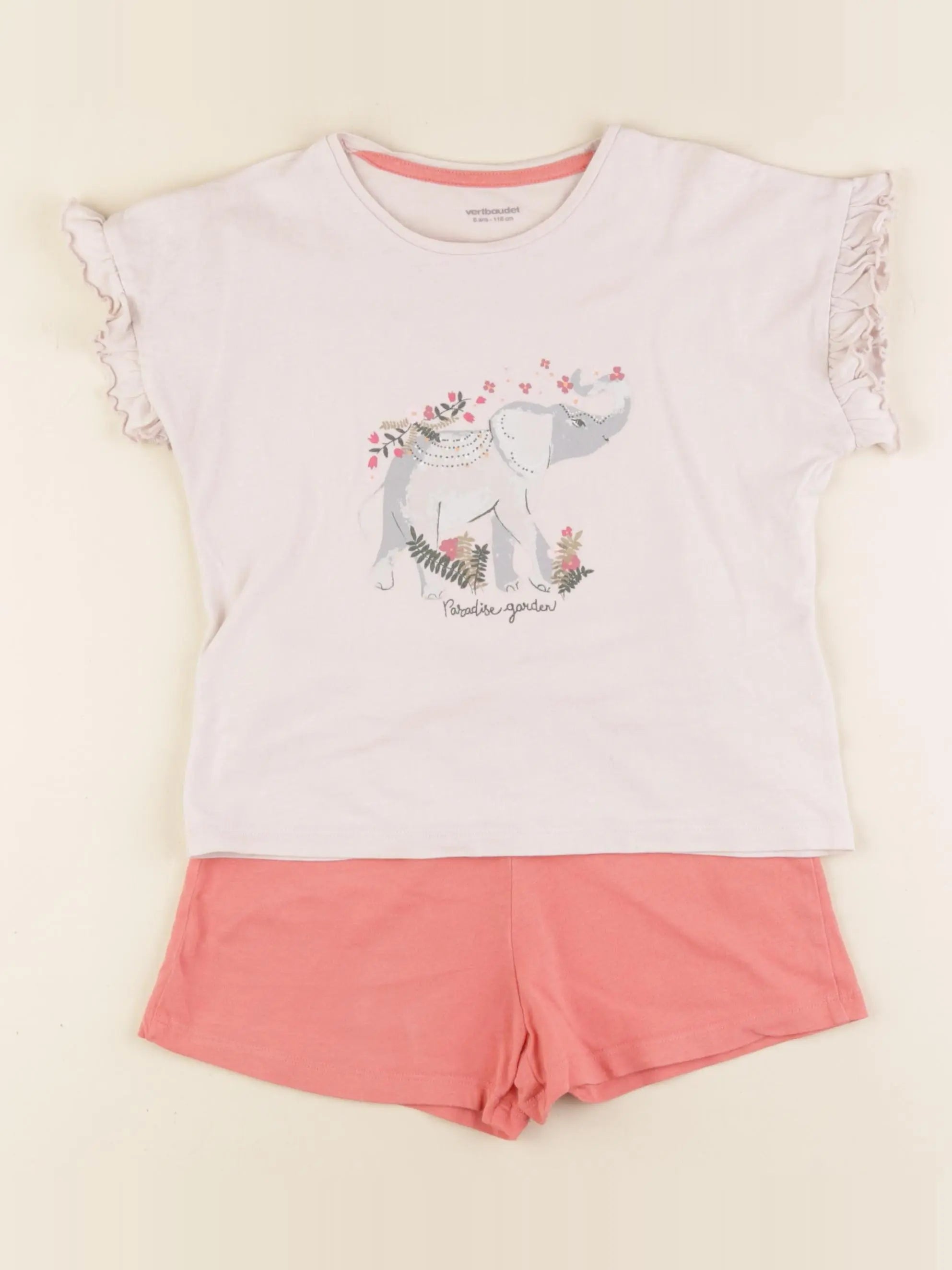 Vertbaudet - pyjama coton rose - 6 ans