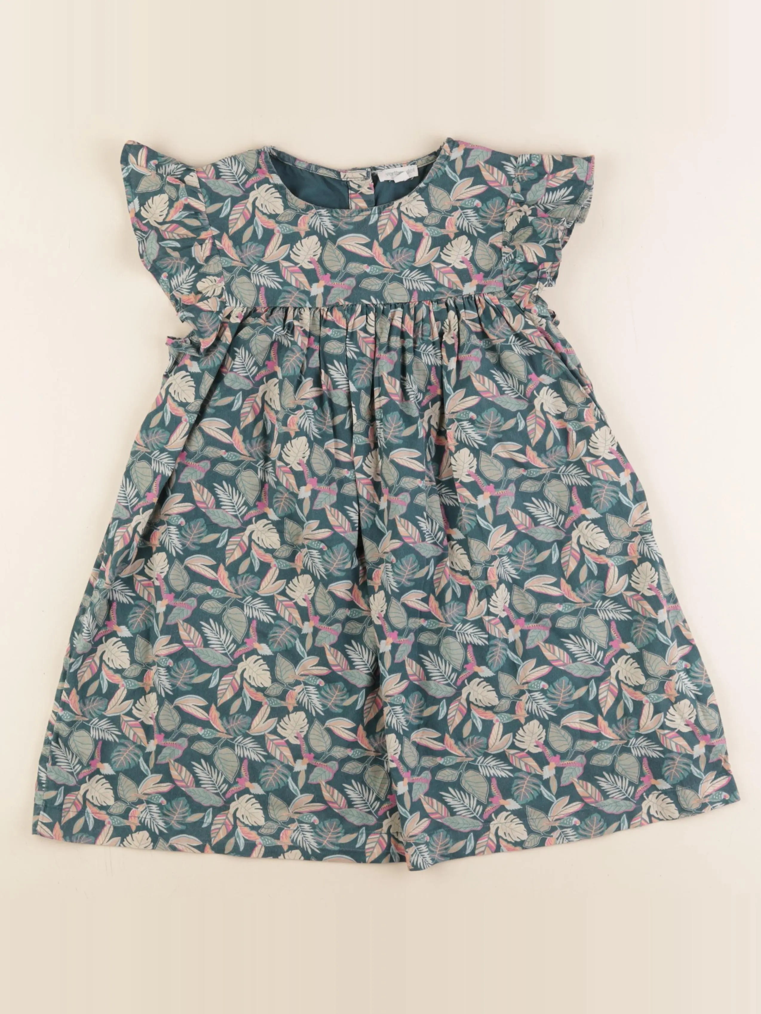 Vertbaudet - robe vert - 7 ans