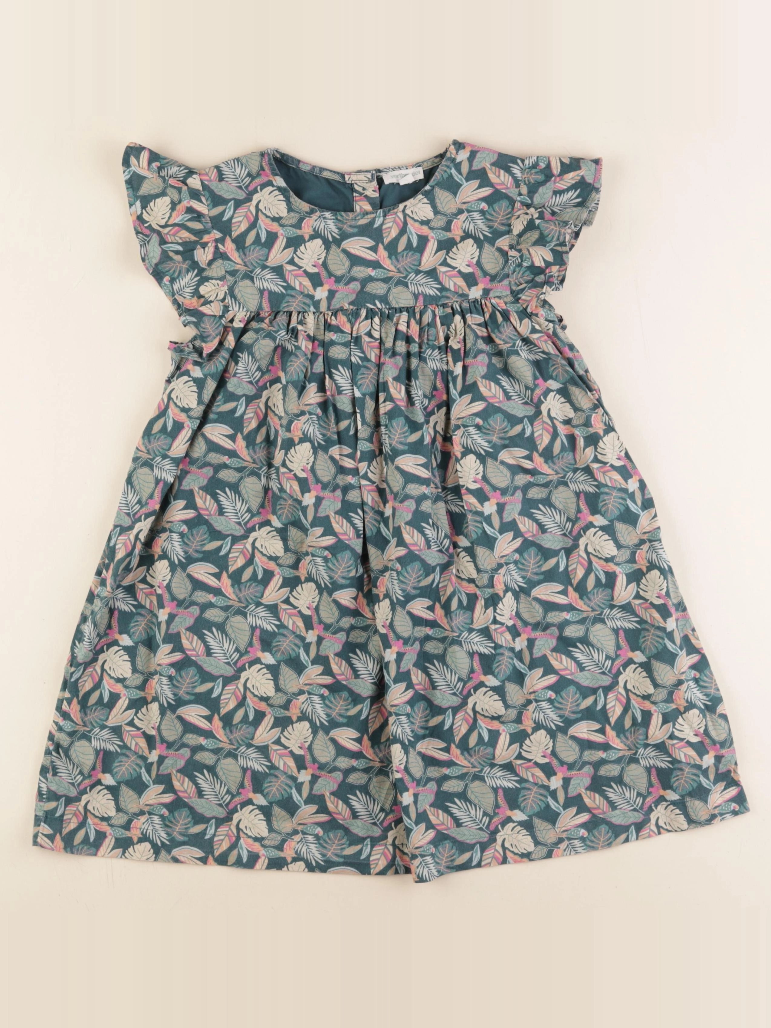 Vertbaudet - robe vert - 7 ans