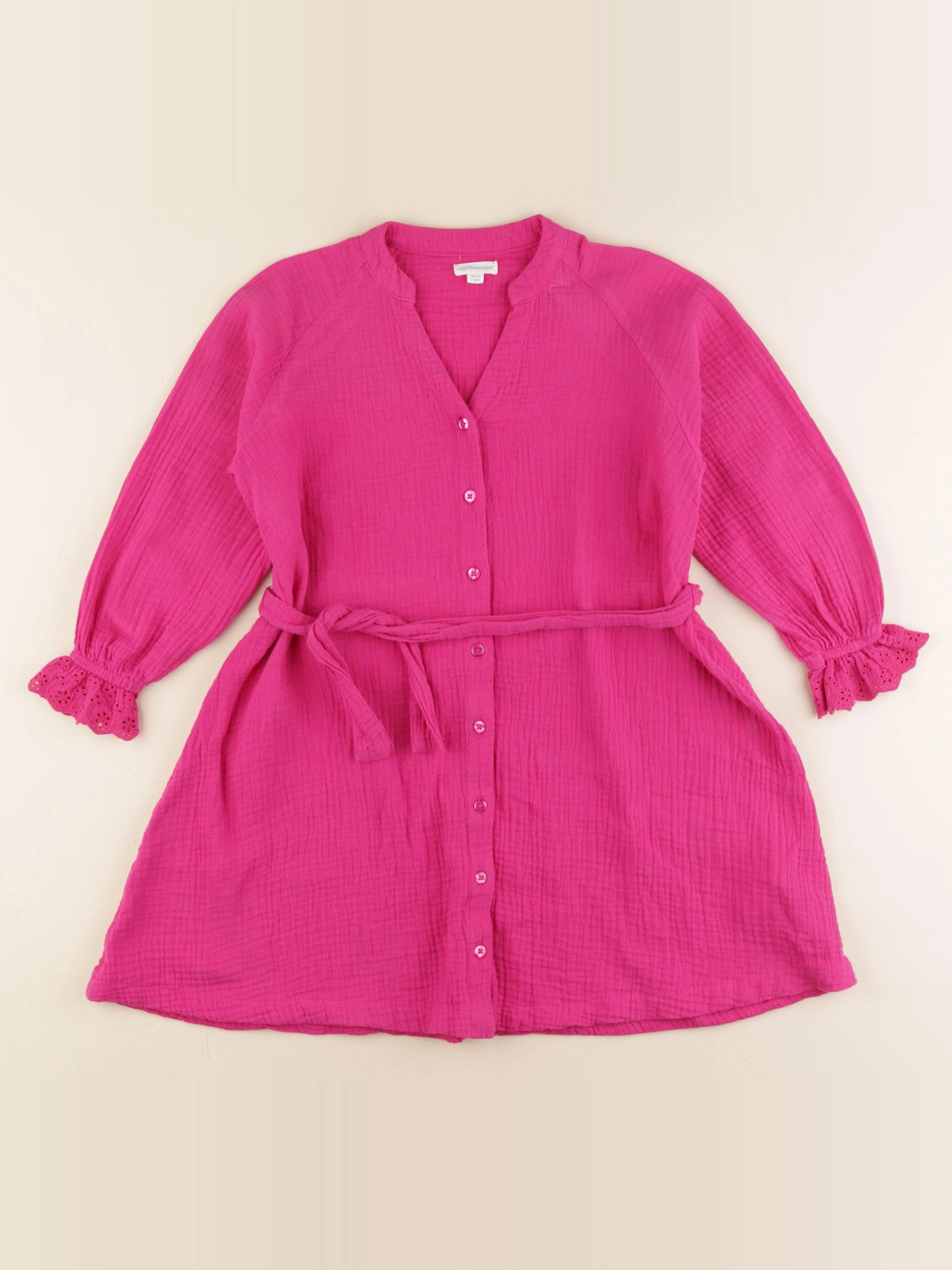 Vertbaudet - robe rose - 7 ans