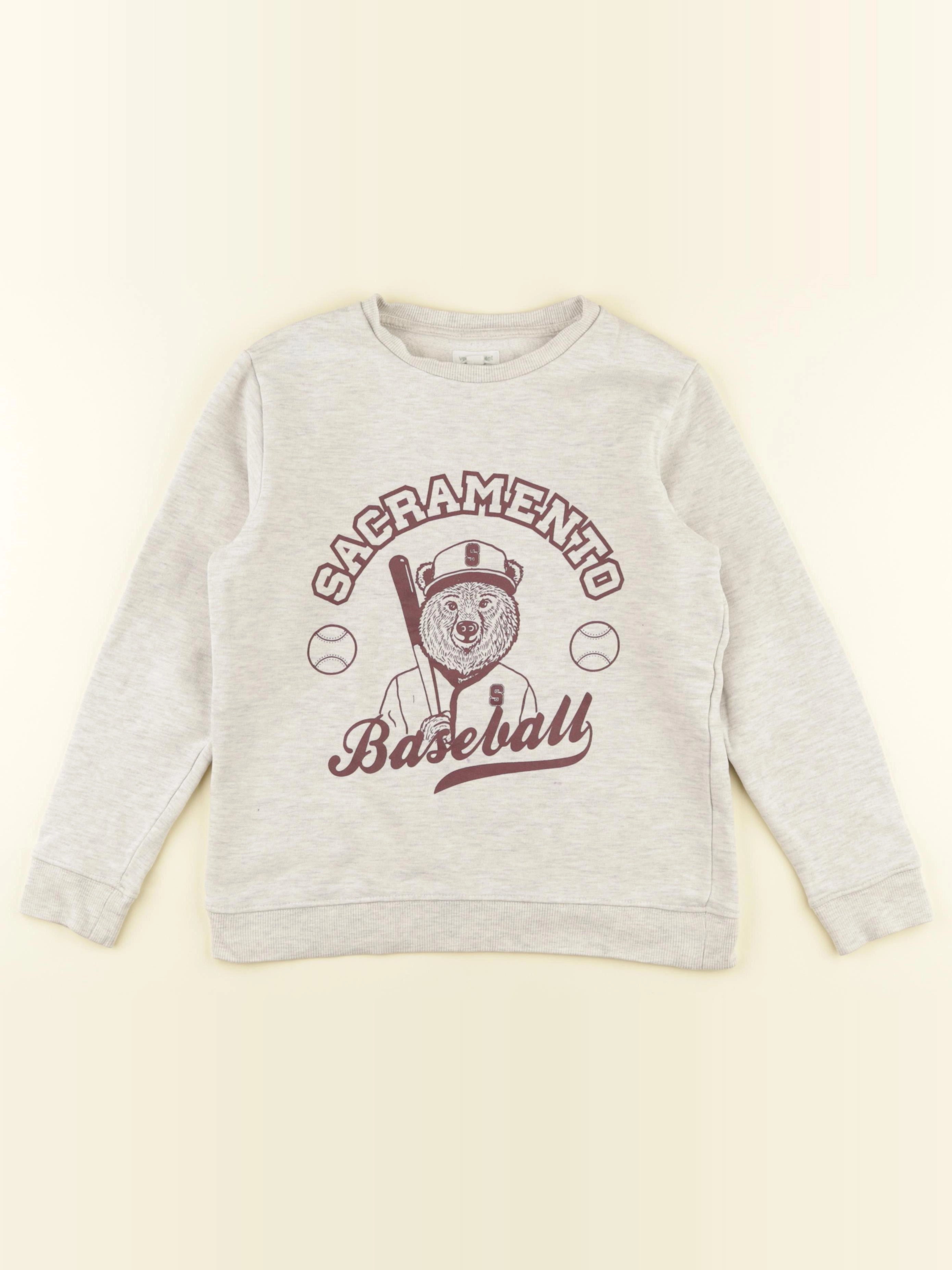 Vertbaudet - sweat gris - 10 ans