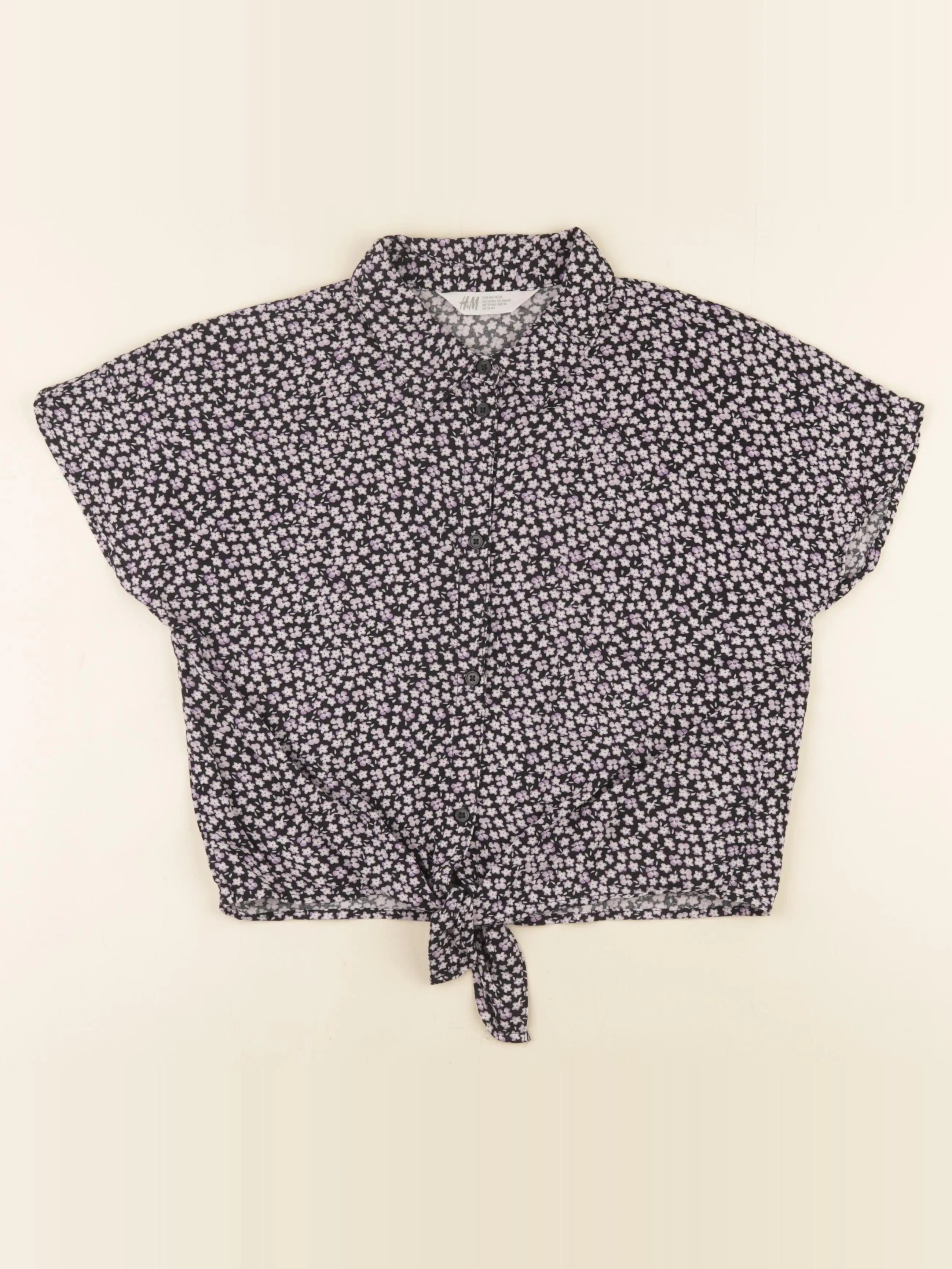 H&M - blouse noir, violet - 13/14 ans