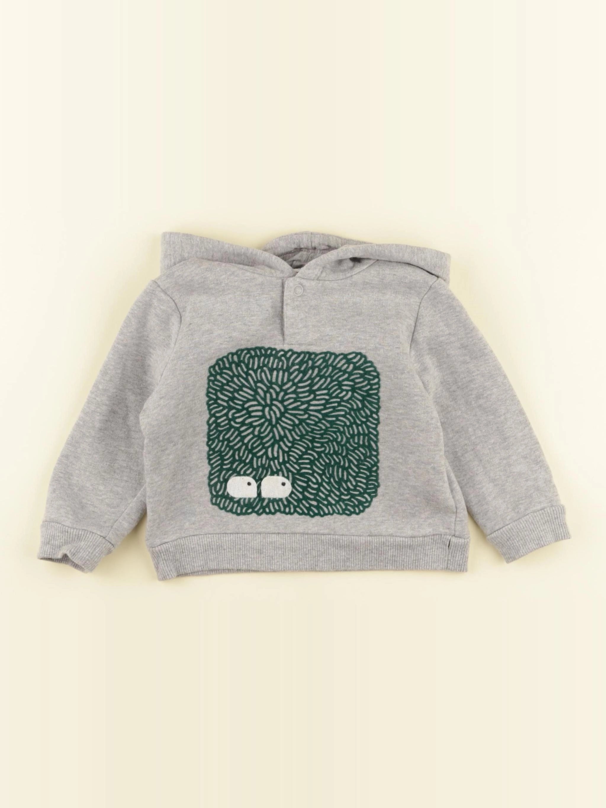 Monoprix - sweat gris - 6/9 mois