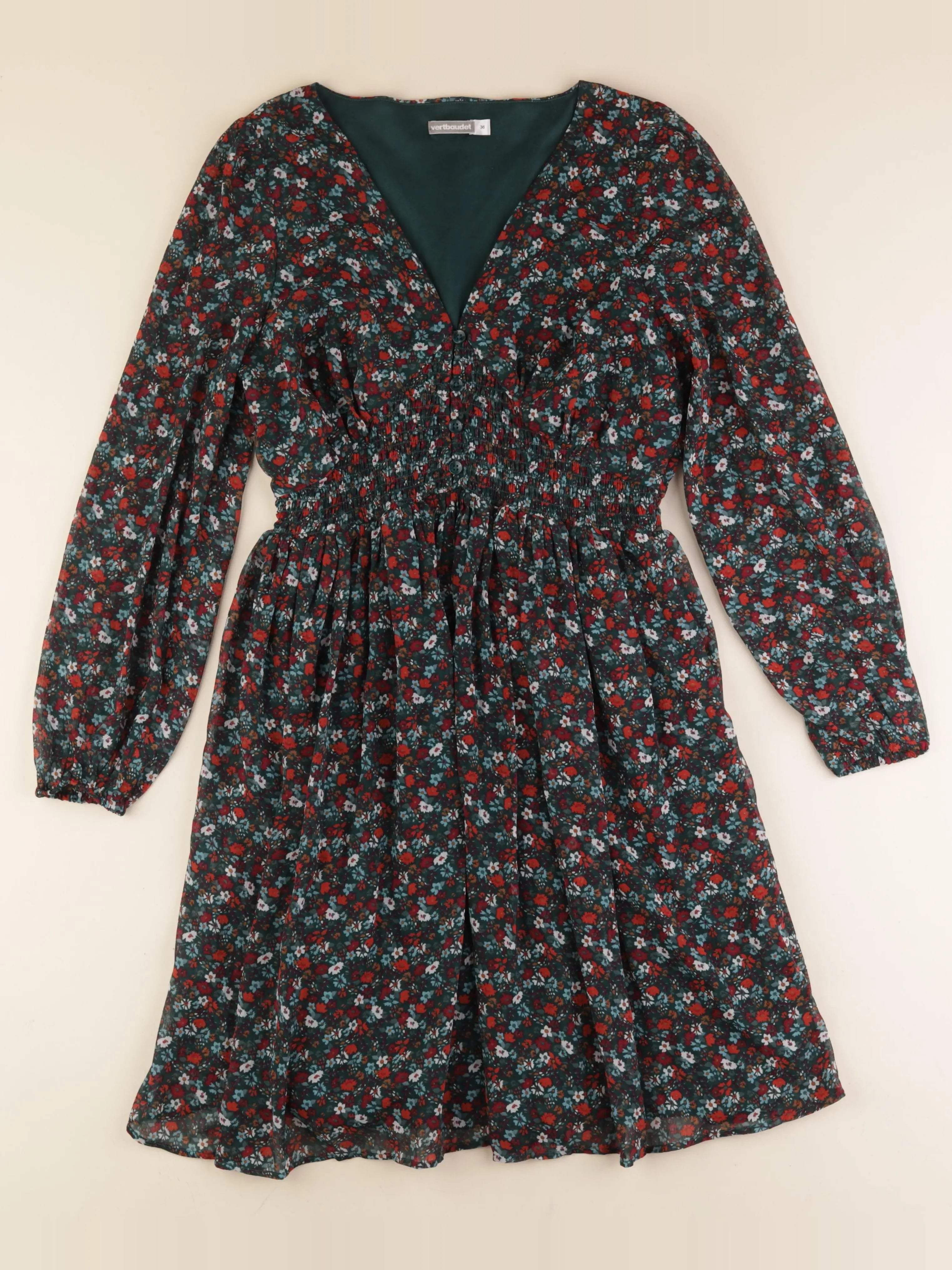 Vertbaudet - robe grossesse vert, rouge - 36