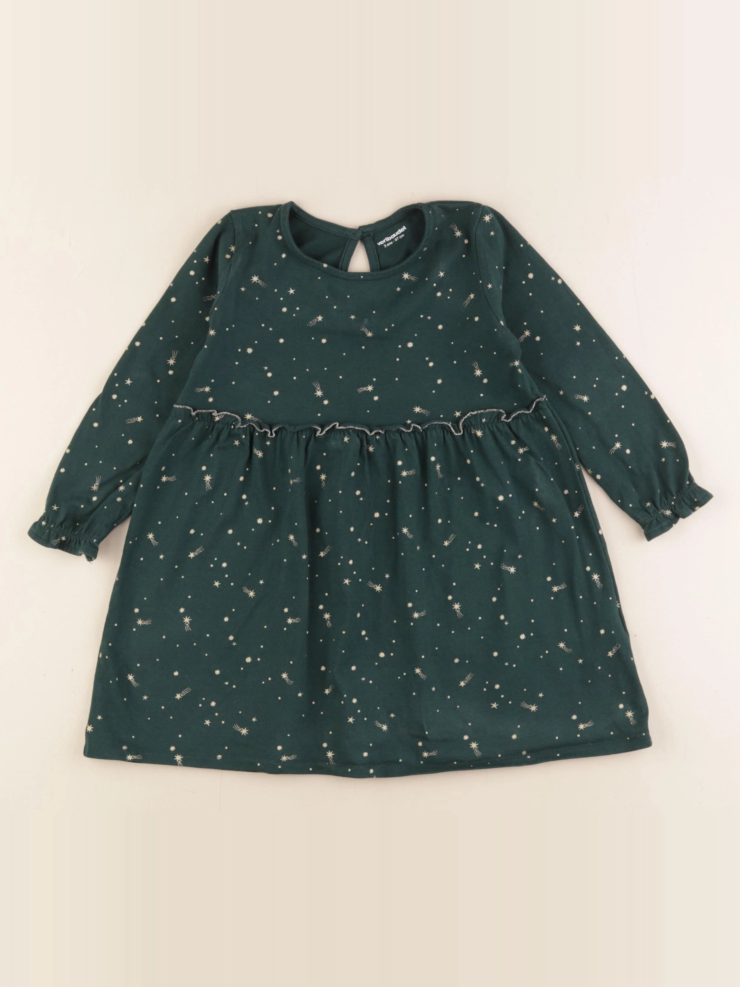 Vertbaudet - robe vert, or - 3 ans