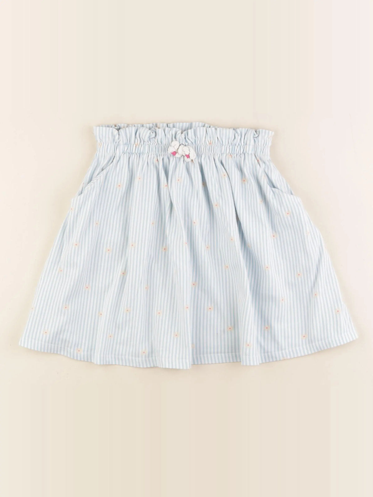 Vertbaudet - jupe blanc, bleu - 8 ans