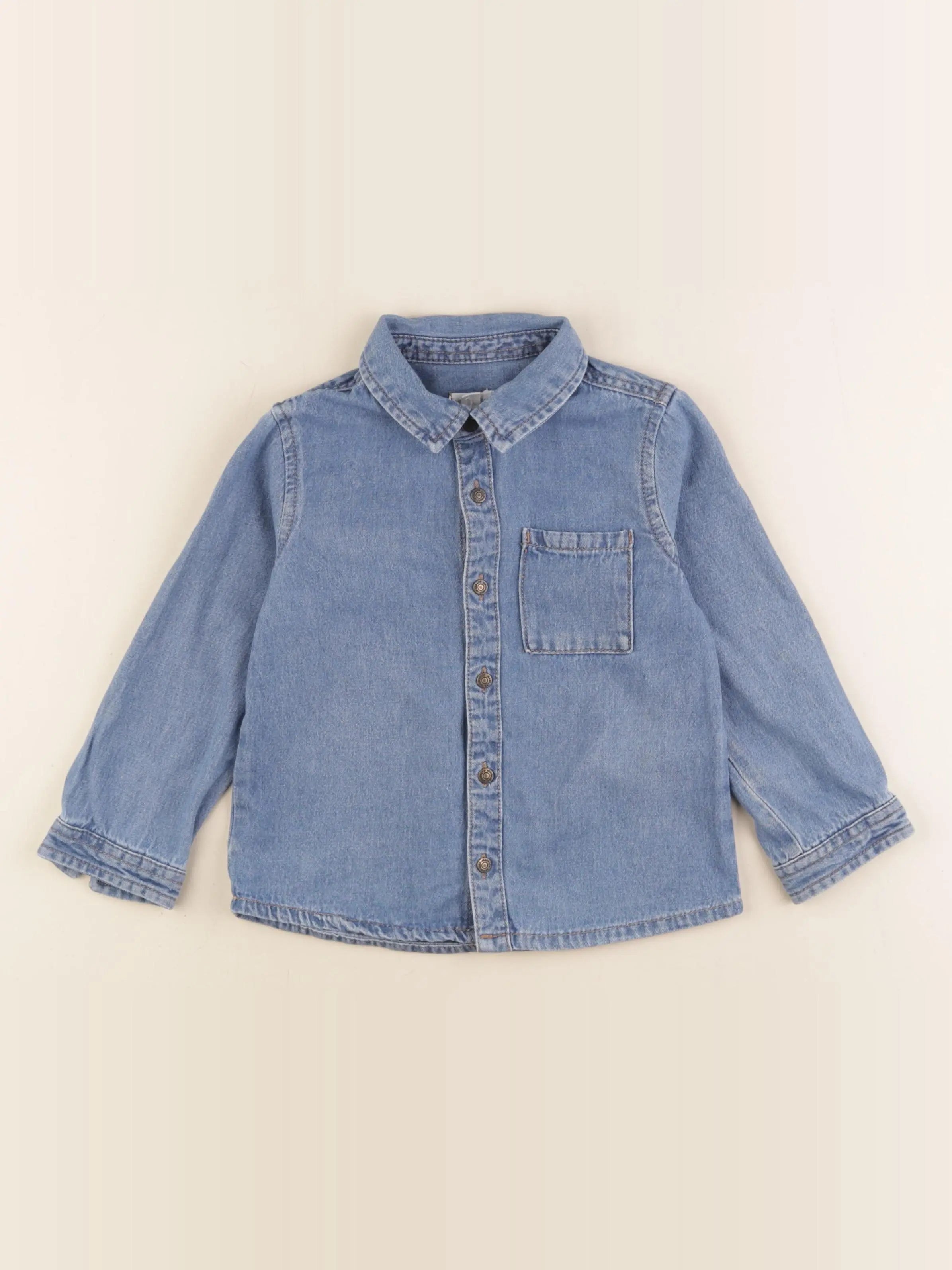 Vertbaudet - chemise bleu - 36 mois