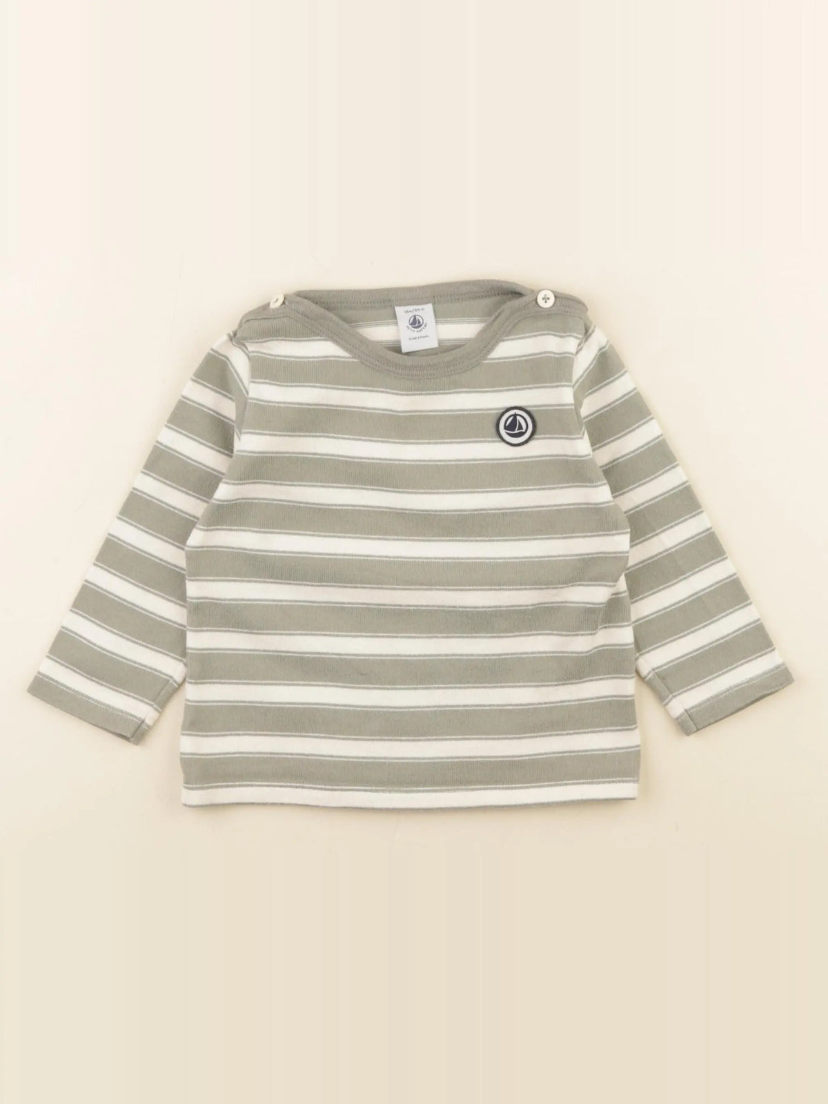 Petit Bateau - sweat vert - 18 mois