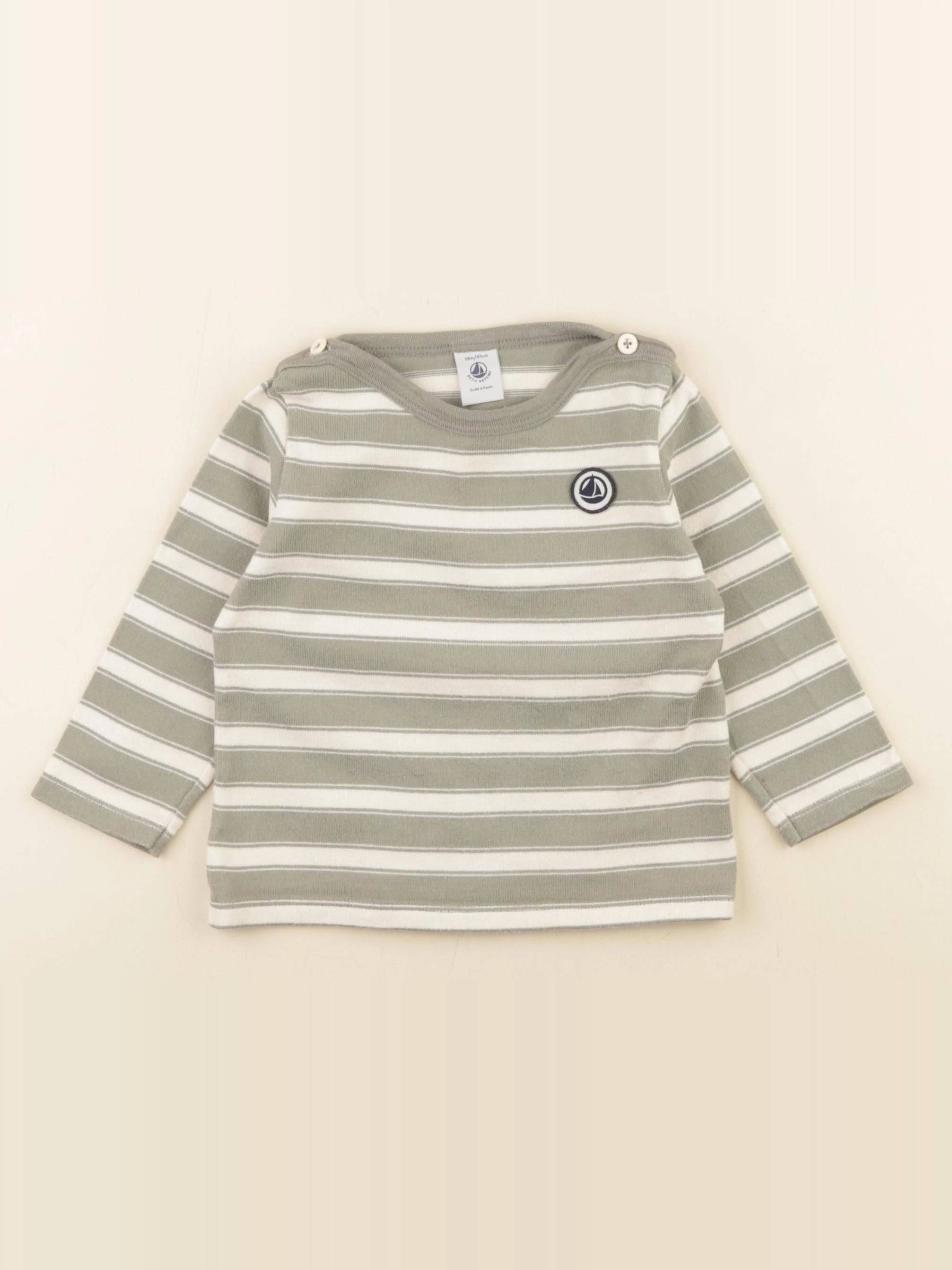 Petit Bateau - sweat vert - 18 mois
